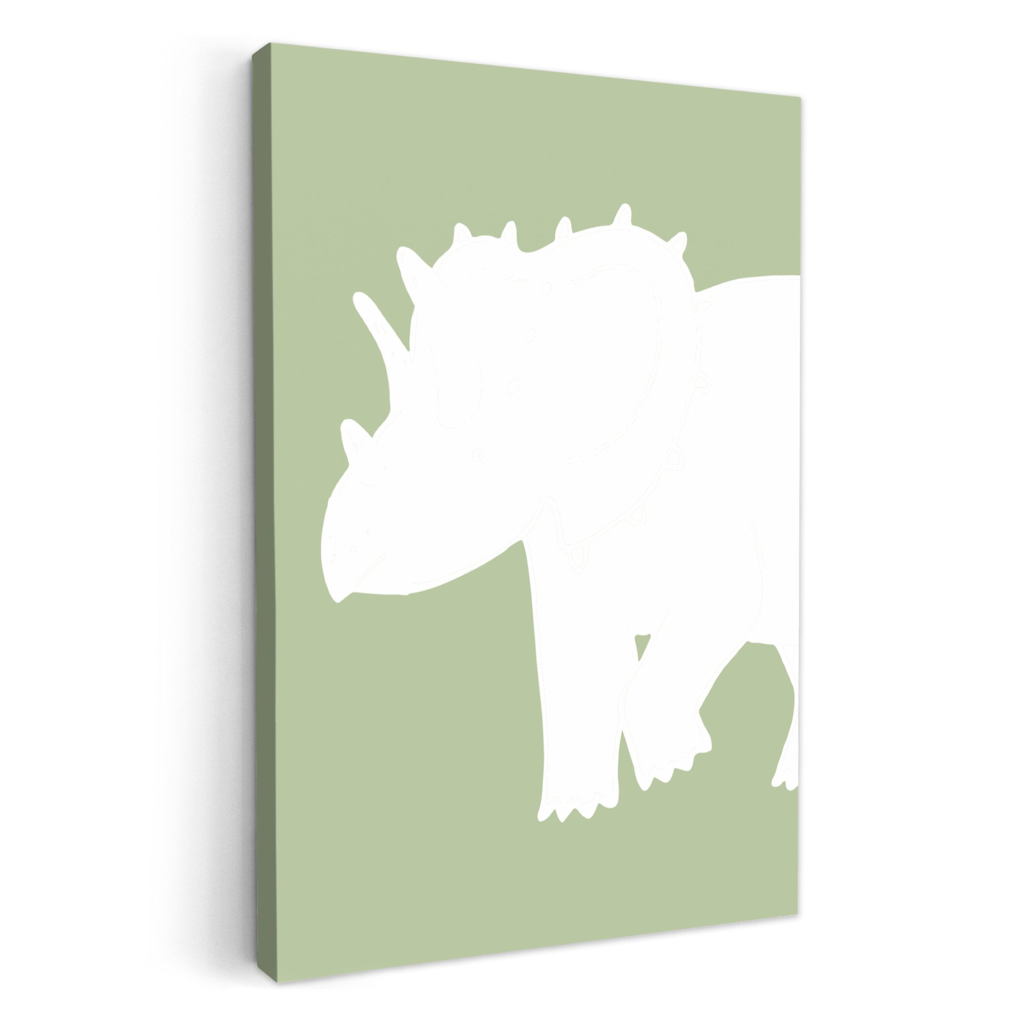 OneMillionCanvasses® Leinwandbild Dino - Triceratops - Dinosaurier - Grün, günstig online kaufen