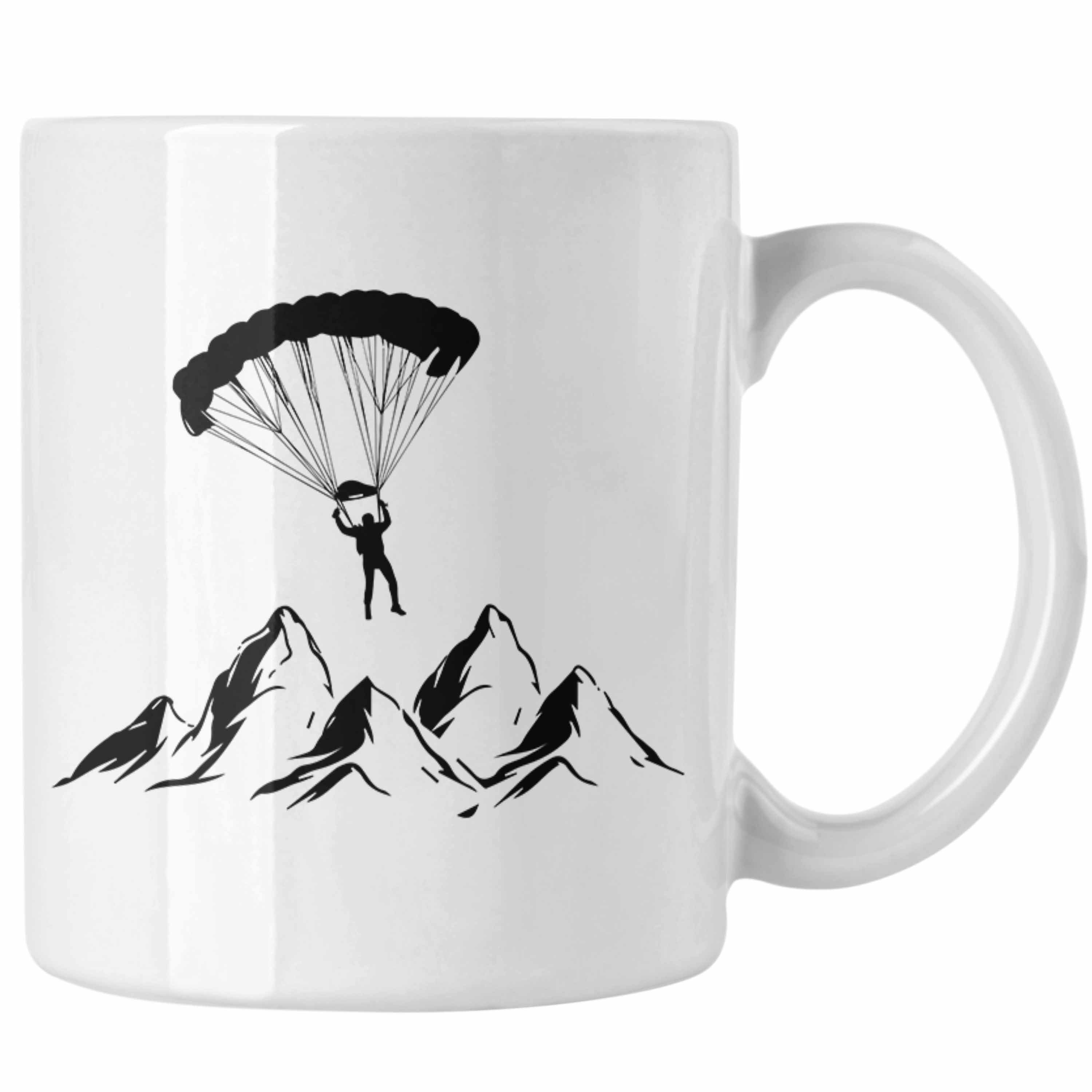 Trendation Tasse Gleitschirmfliegen Tasse Geschenk Paragliding Paragleiten Luftsport G Weiss | Teetassen