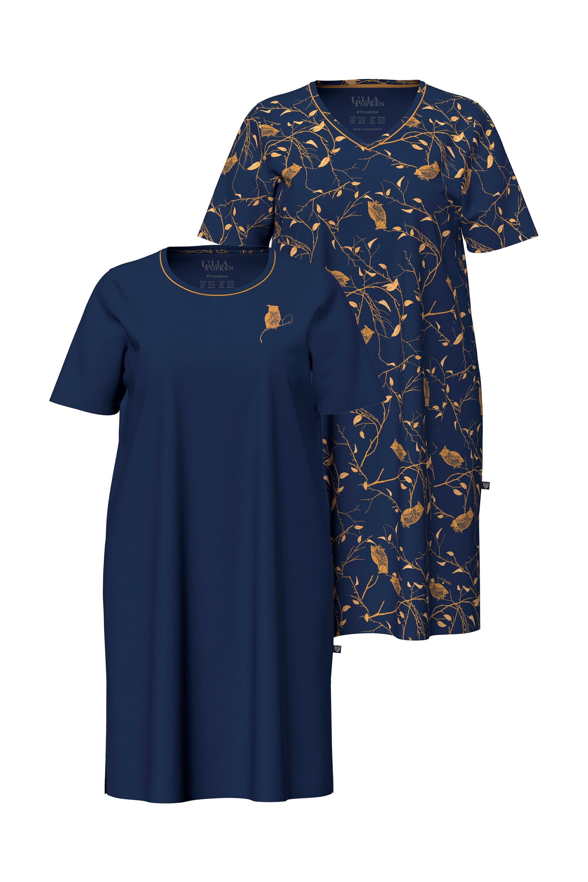 Ulla Popken Bigshirt Bigshirts 2er-Pack Rundhals/V-Ausschnitt Halbarm