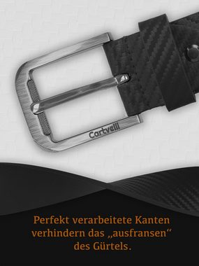 Cartvelli Ledergürtel Ledergürtel Herren Carbon Made in Germany mit Geschenkbox (3 Farben) klassisch edles Design mit wunderbarer Schließe