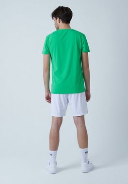 SPORTKIND Funktionsshirt Tennis T-Shirt V-Ausschnitt Herren & Jungen grün