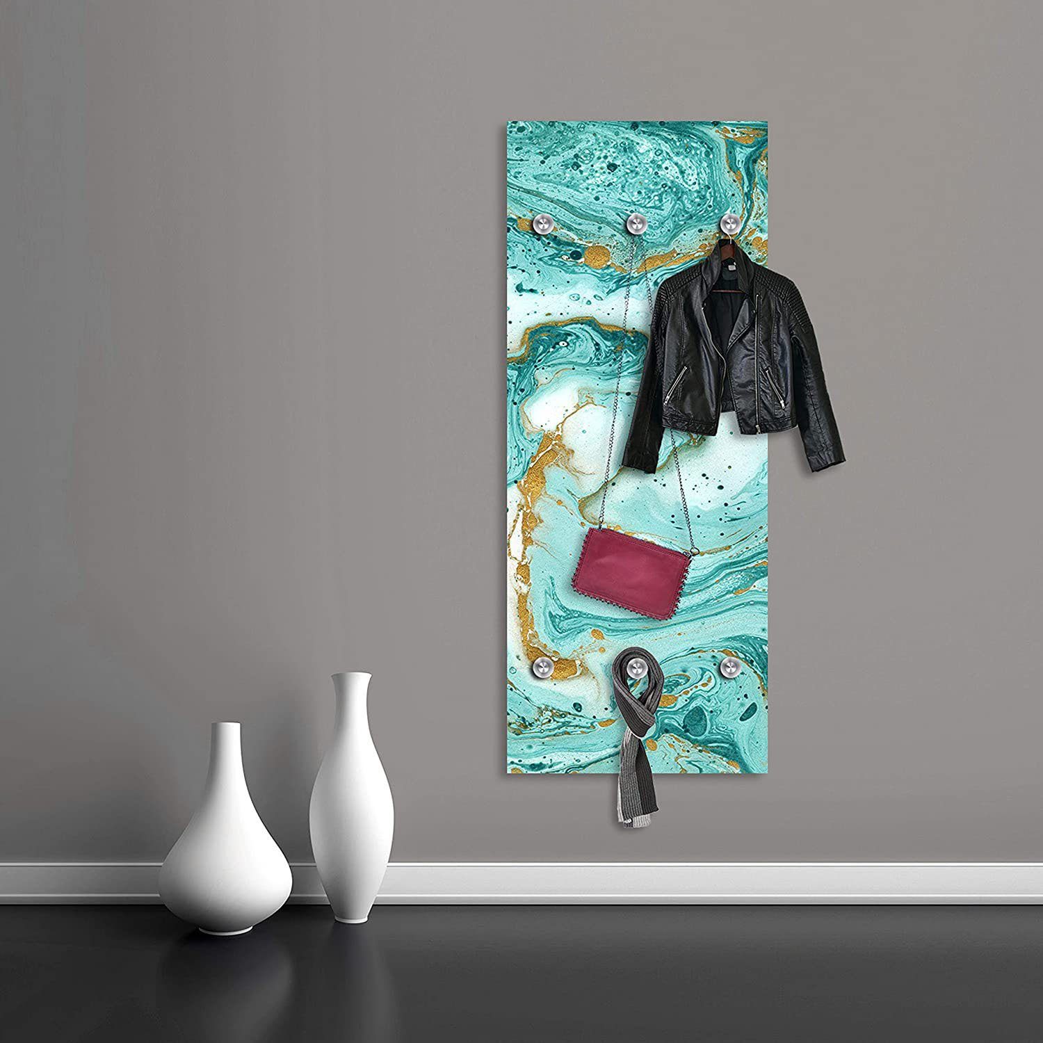 queence Шафиleiste Hardy, Wand Garderobe, Marmor Optik, Gold, Glitzer, platzsparend