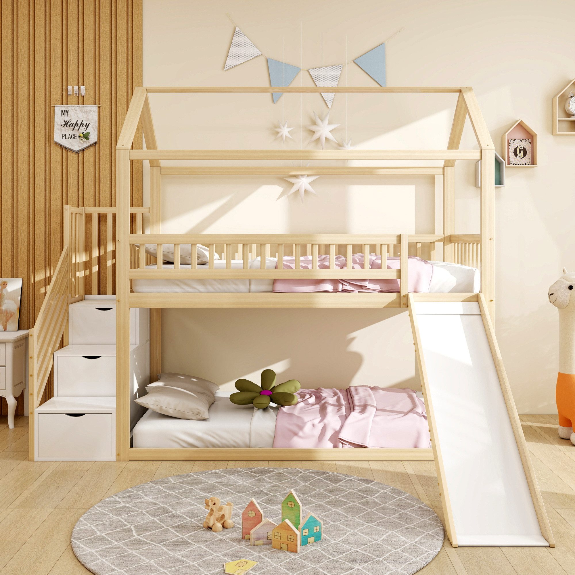 Flieks Hochbett Etagenbett 90x200cm mit oberem günstig online kaufen