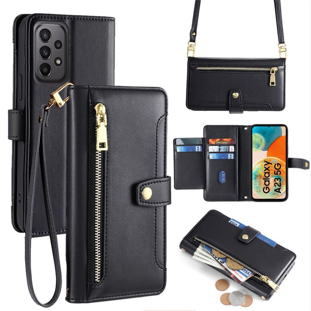 betterfon Handykette für Samsung Galaxy Leder Umhänge Hülle mit Kartenfächer, Hände frei – mit Silikonhülle & Schnur für flexiblen Alltag
