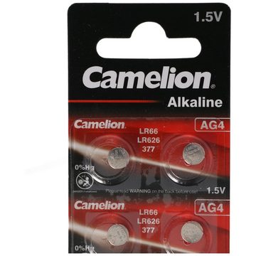 Camelion Marken Knopfzelle AG 4 Batterie 10er Set entspricht V376, V377 Knopfz Knopfzelle, (1,5 V)