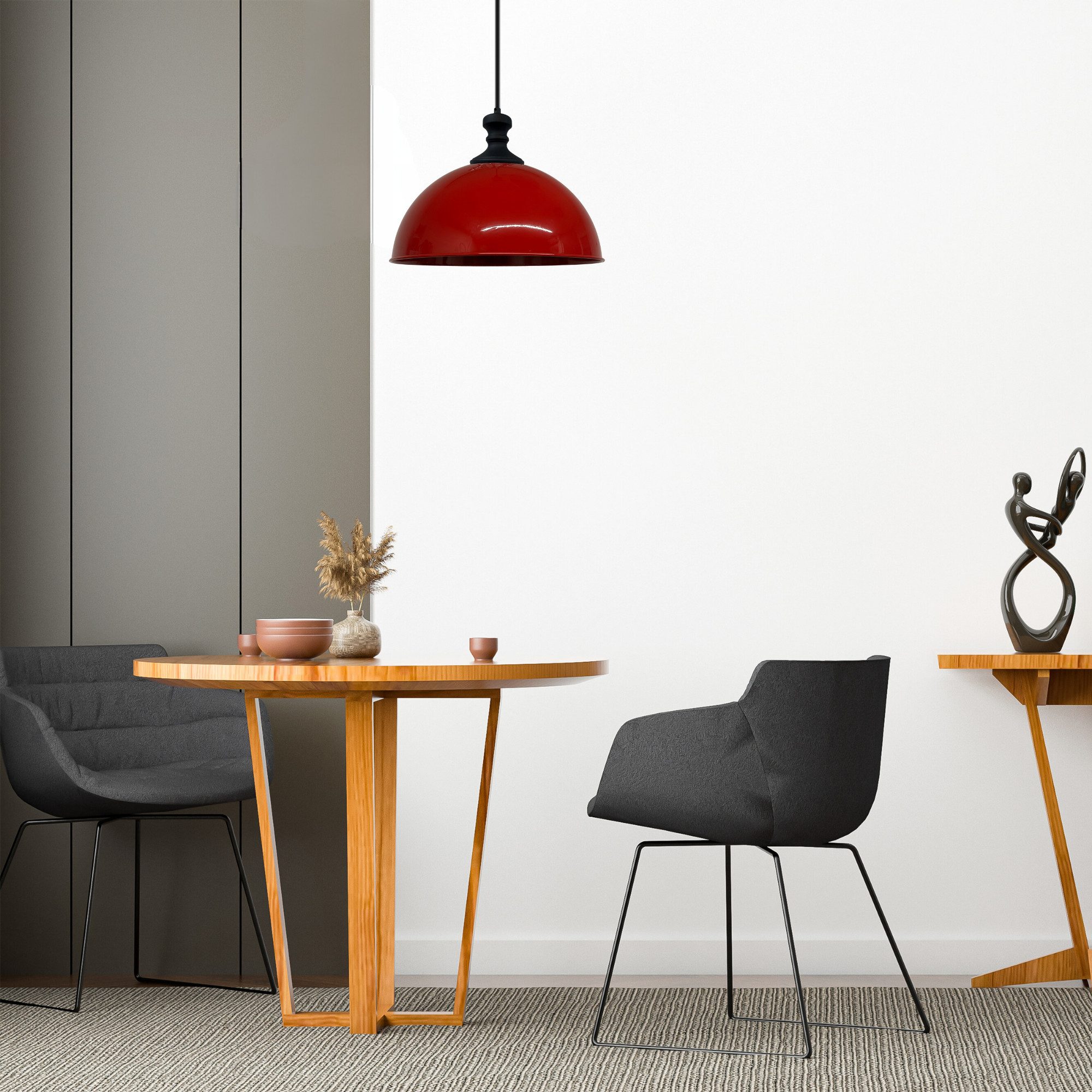 Bamyum Pendelleuchte Pendelleuchte Industrielle Metall Groß 40 cm, Pendellampe, Küchenlampe, ohne Leuchtmittel