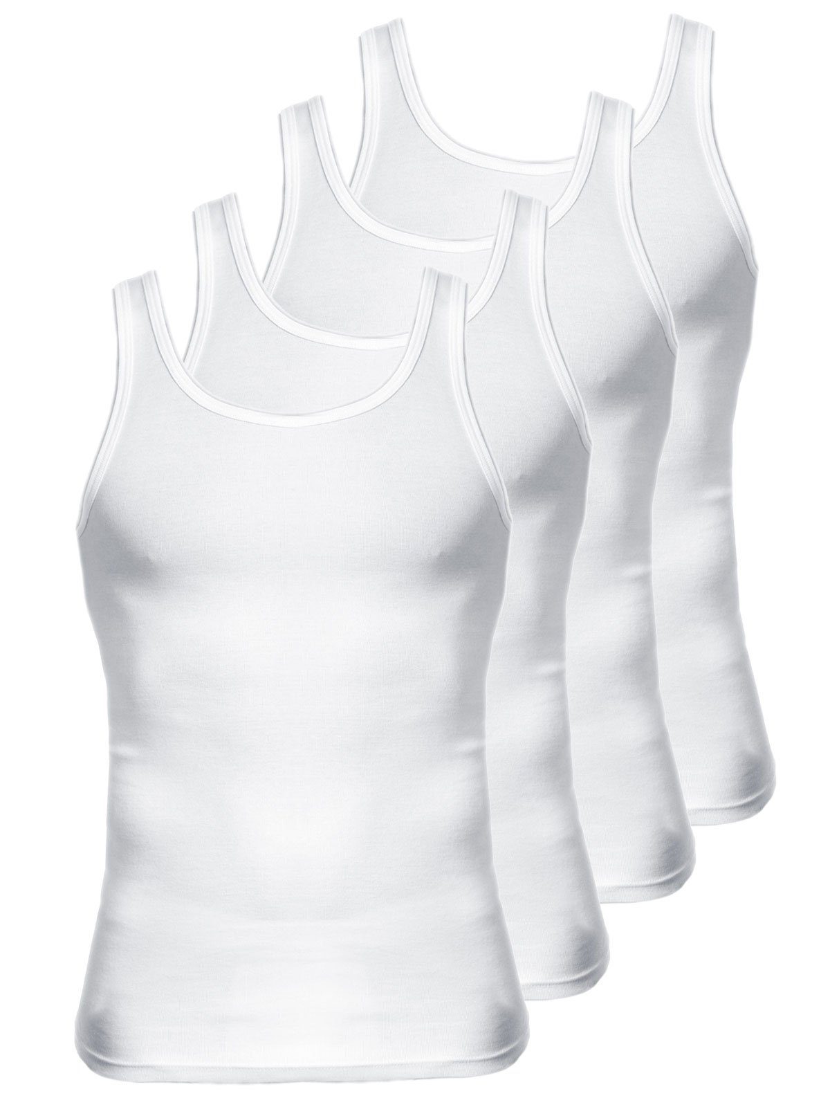 KUMPF Achselhemd 4er Sparpack Herren Unterhemd Bio Cotton (Spar-Set, 4-St) - weiss | Ärmellose Unterhemden