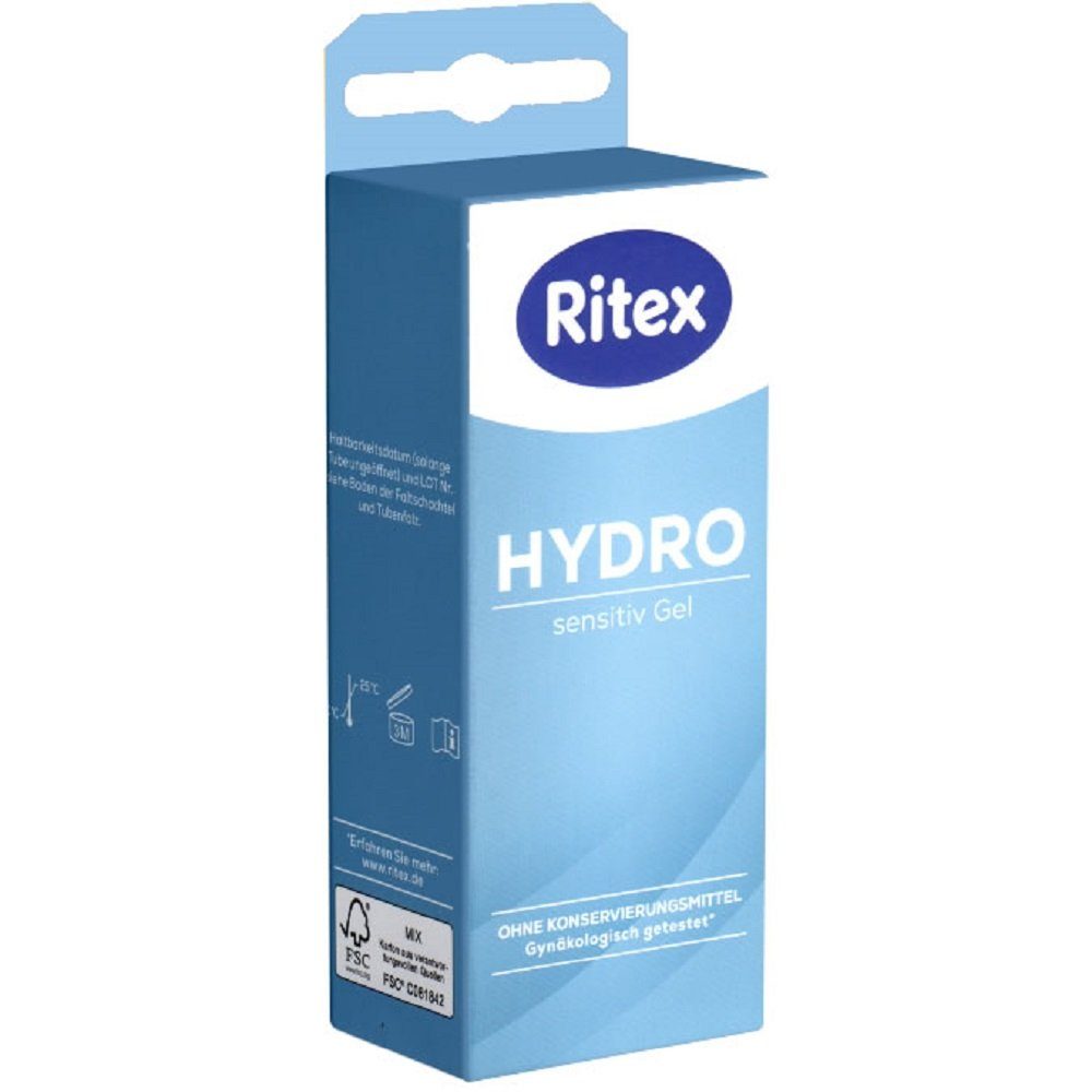 Ritex Gleitgel HYDRO Sensitiv Gel, Tube mit 50ml hypoallergenes Gleitgel,  ohne Konservierungsmittel - für sehr empfindliche Haut