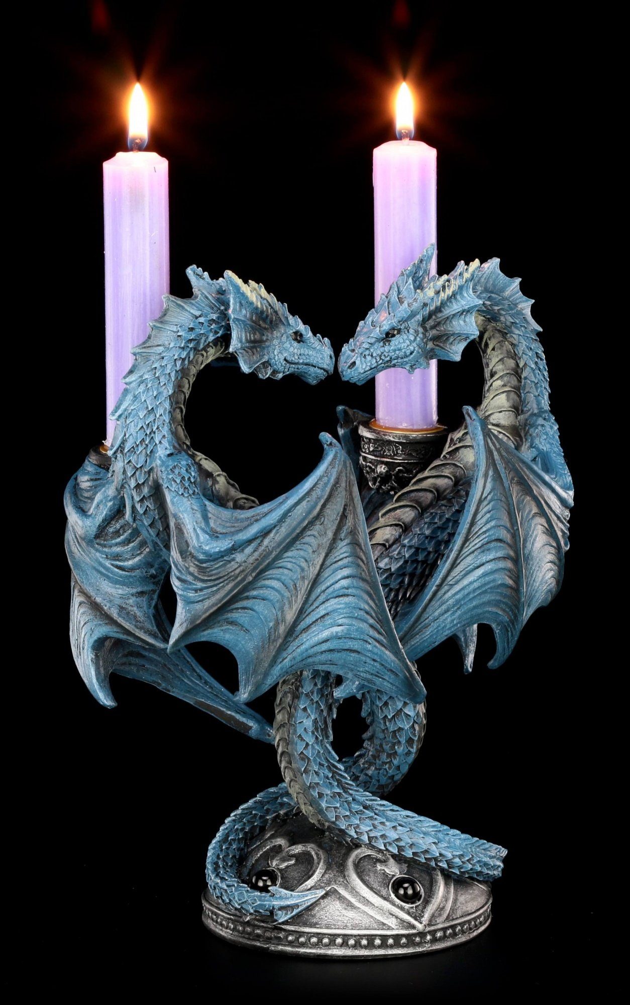 Figuren Shop GmbH Kerzenhalter Kerzenhalter Drachen Herz - Dragon Heart by Anne Stokes - Gothic