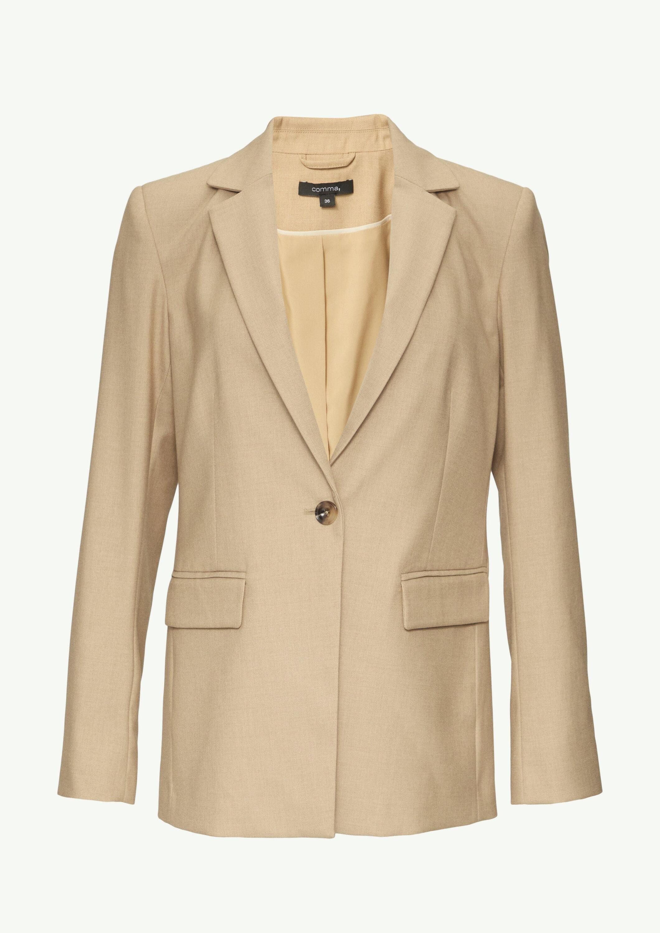 comma Jackenblazer Indoor-Blazer Antaillierter Blazer mit Twillstruktur