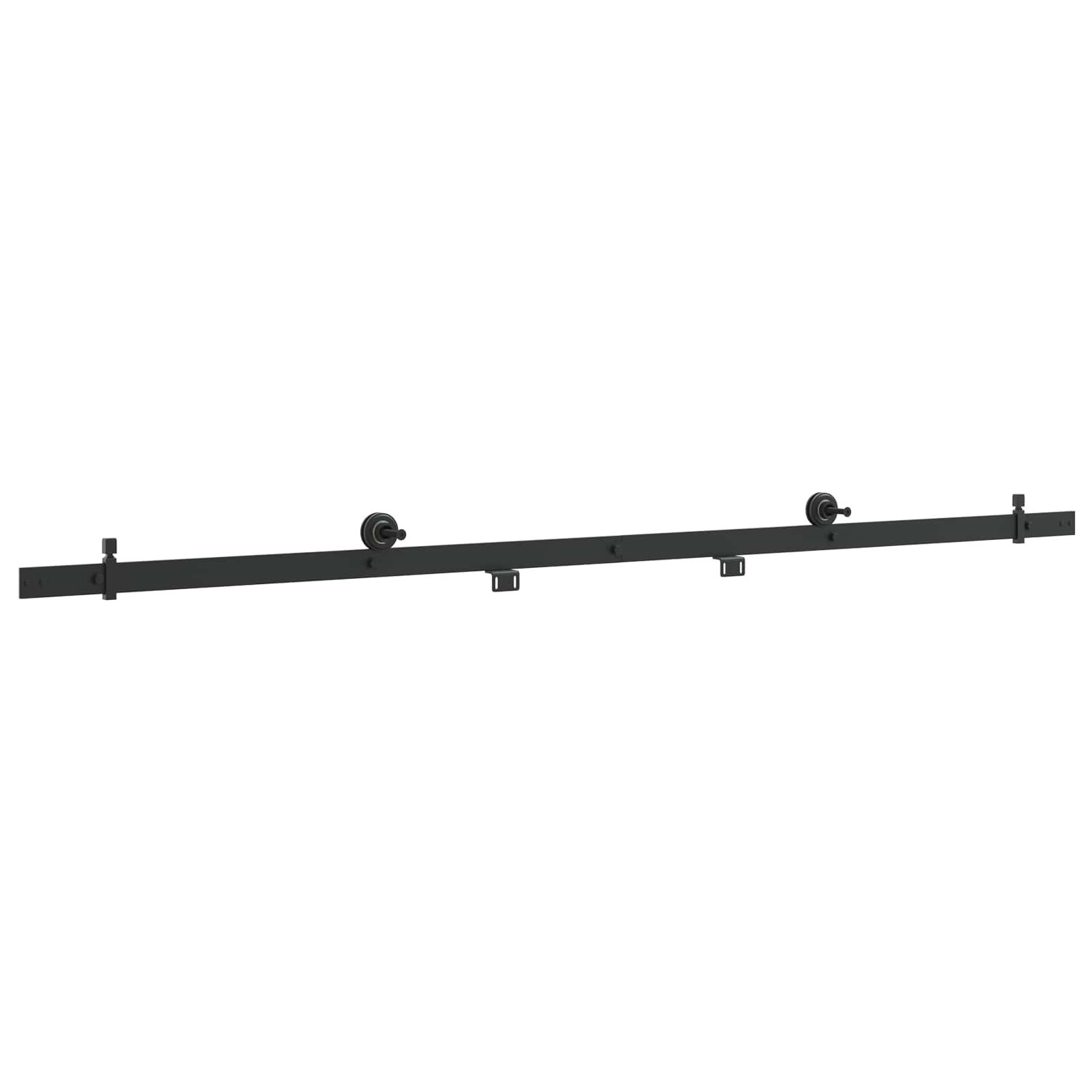 vidaXL Zimmertür 200 x 53 x 4 cm Schiebetürbeschlag-Set 200 cm Stahl Schwarz