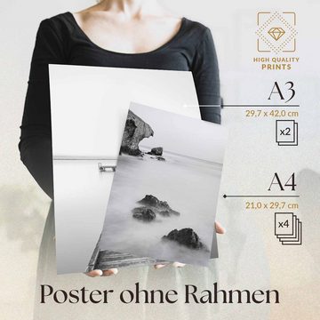 Heimlich Poster Set als Wohnzimmer Deko, Bilder DINA3 & DINA4, Yoga Achtsamkeit, Sprüche Texte