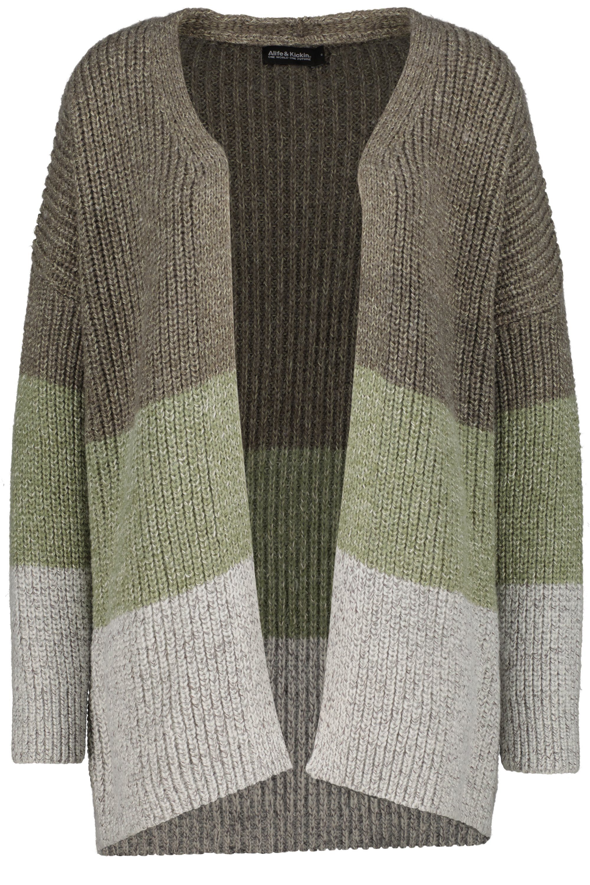 Knit Damen Cardigan stone Stillpullover Z Kickin Strickpullover & MaleaAK Alife