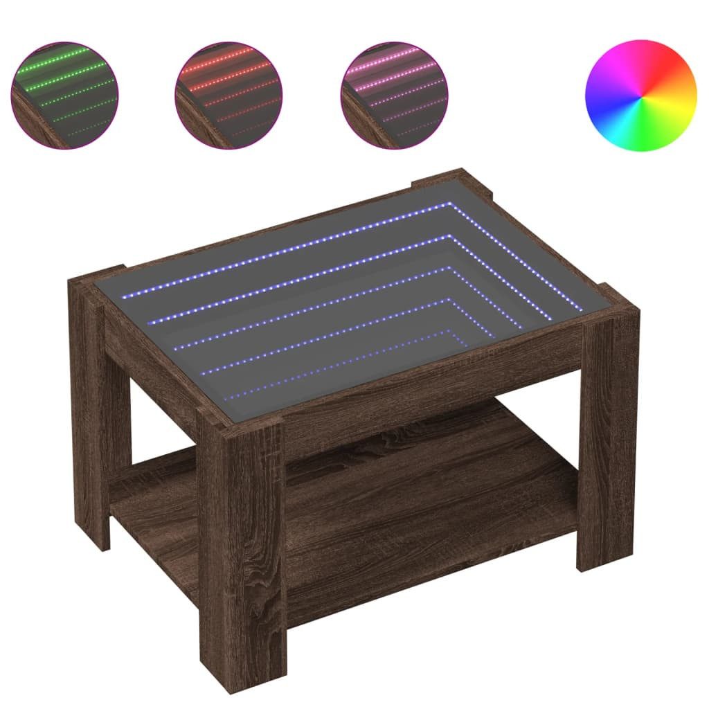 vidaXL Couchtisch LED-Couchtisch Braun Eichen-Optik 73x53x45 günstig online kaufen
