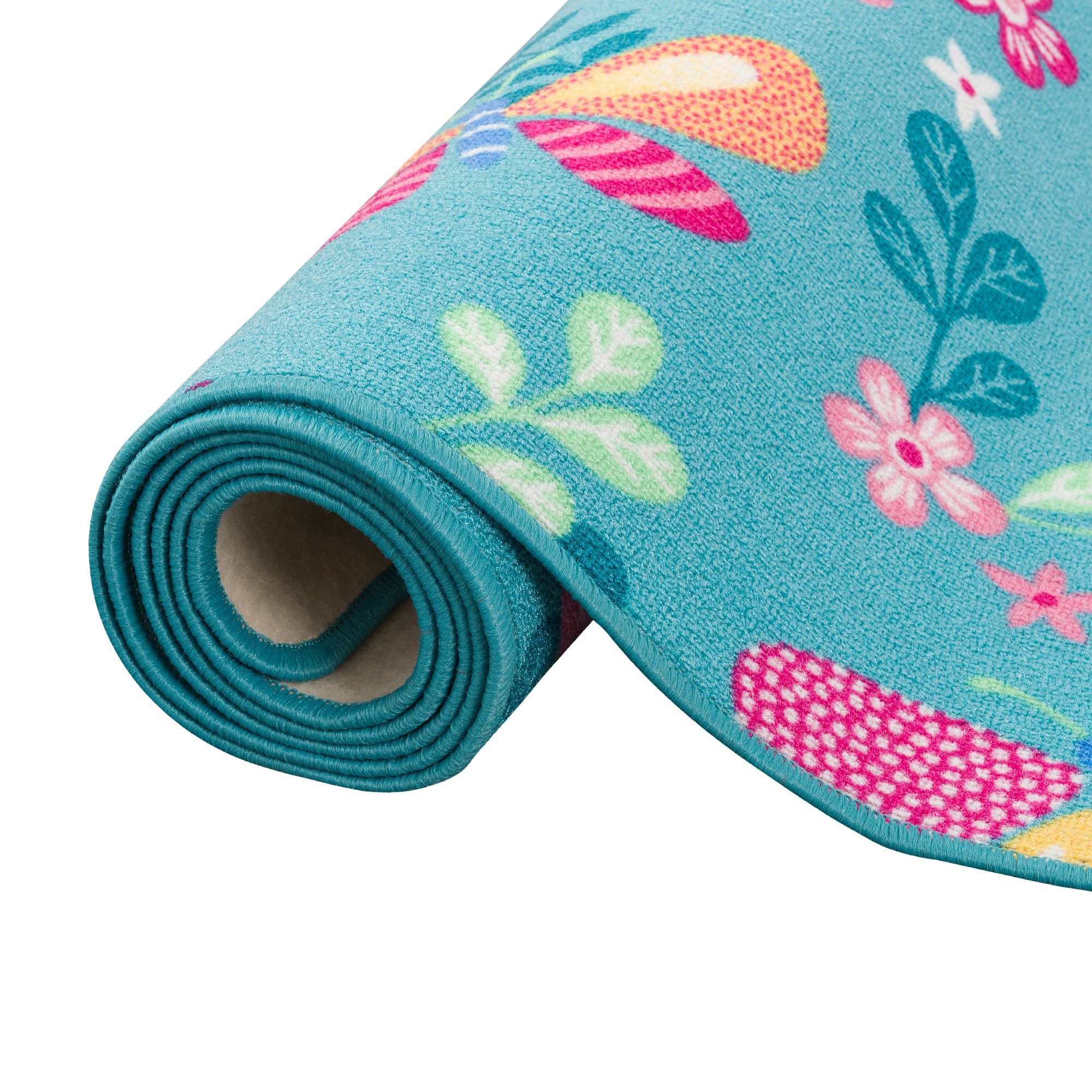 Snapstyle Kinderteppich Kinder Spiel Teppich Schmetterling, Eckig, Höhe: 4 mm – Bild 3 von 5