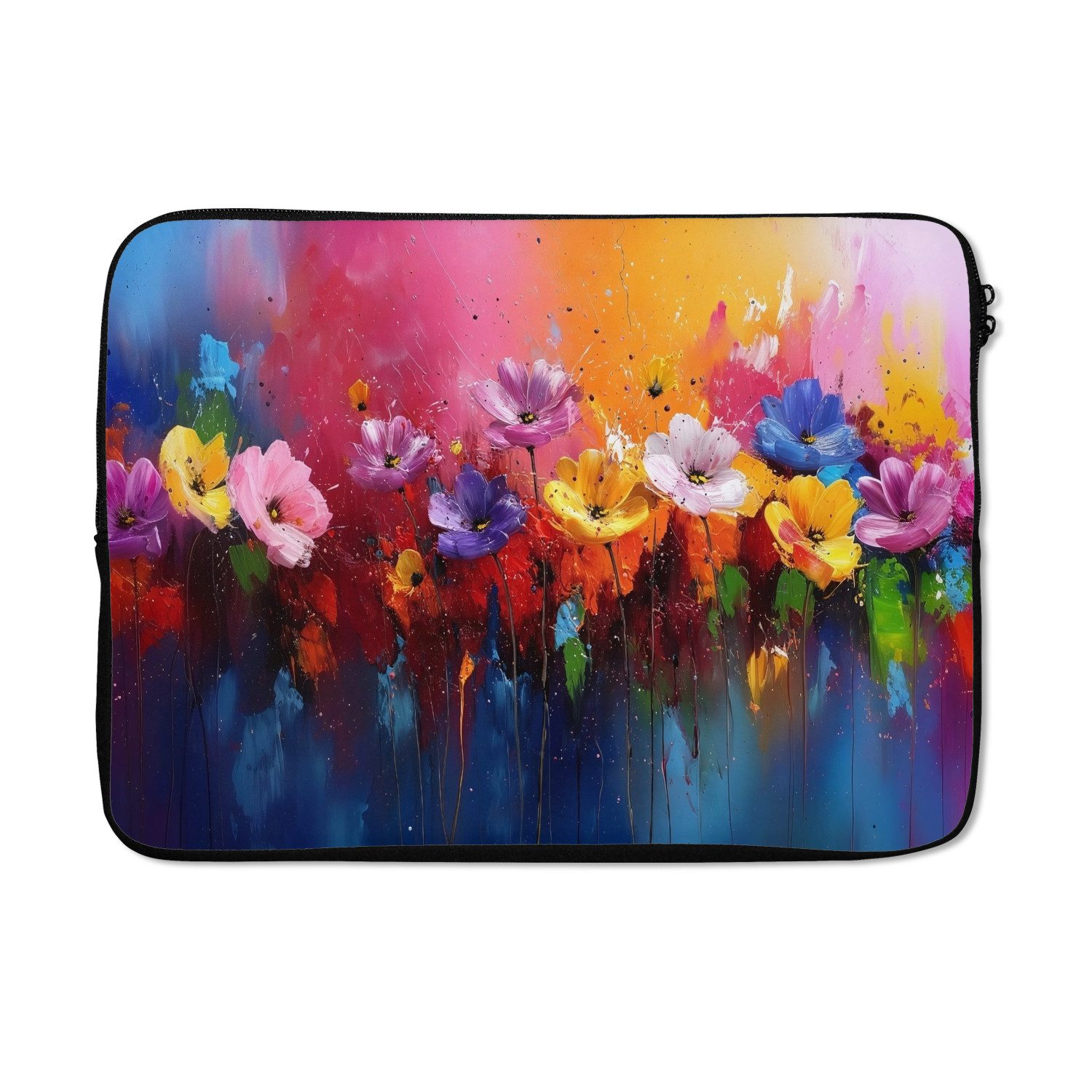 MuchoWow Laptop-Hülle Fantasie-Blumen - Malen - Verspielt 14 Zoll, Schutzhülle für Laptop, Schutz gegen Kratzern, Laptoptasche