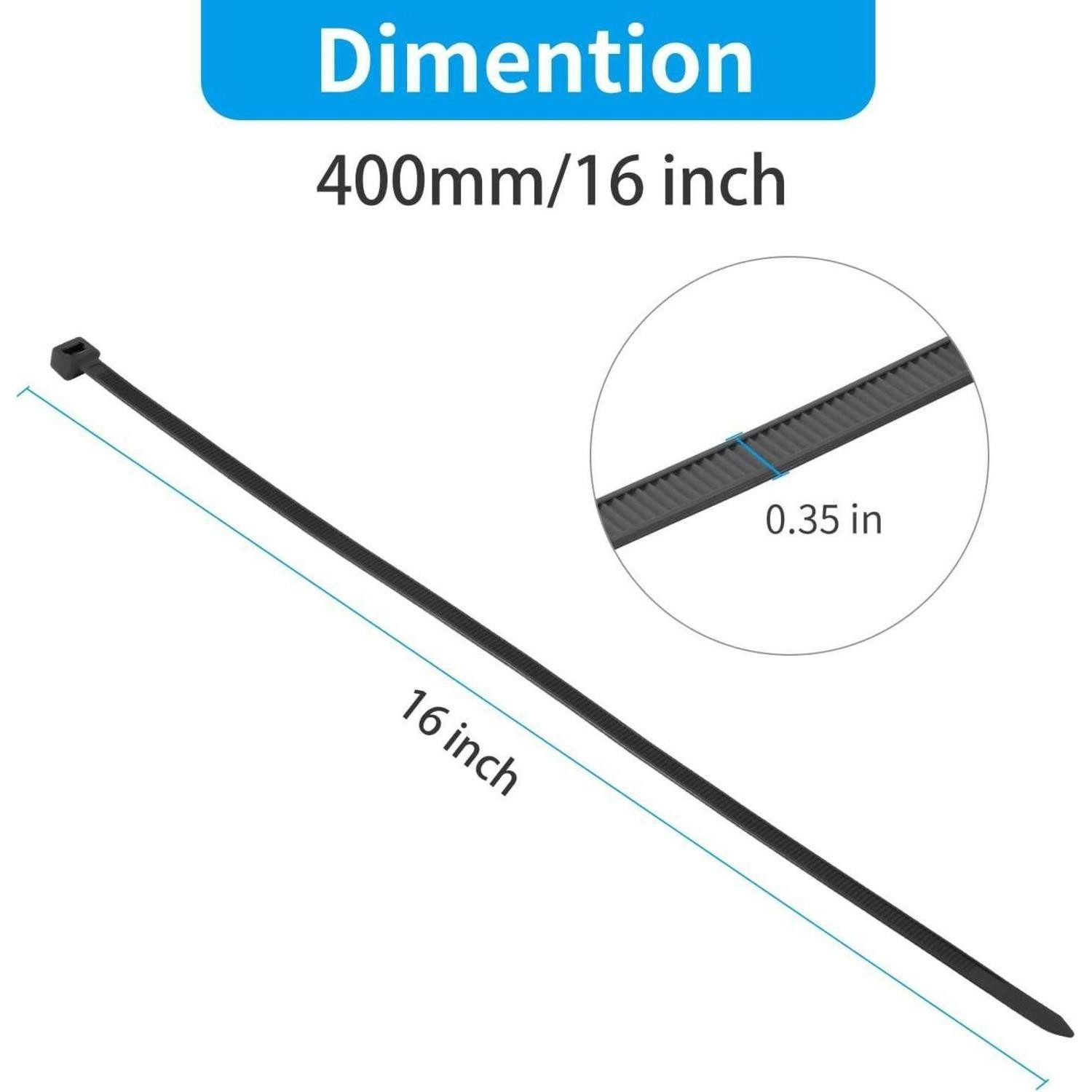 LuxusKollektion Kabelbinder Kabelbinder 40cm 500Stück 16 inch(200lb)-500PCS Weiss Opulenter Garten