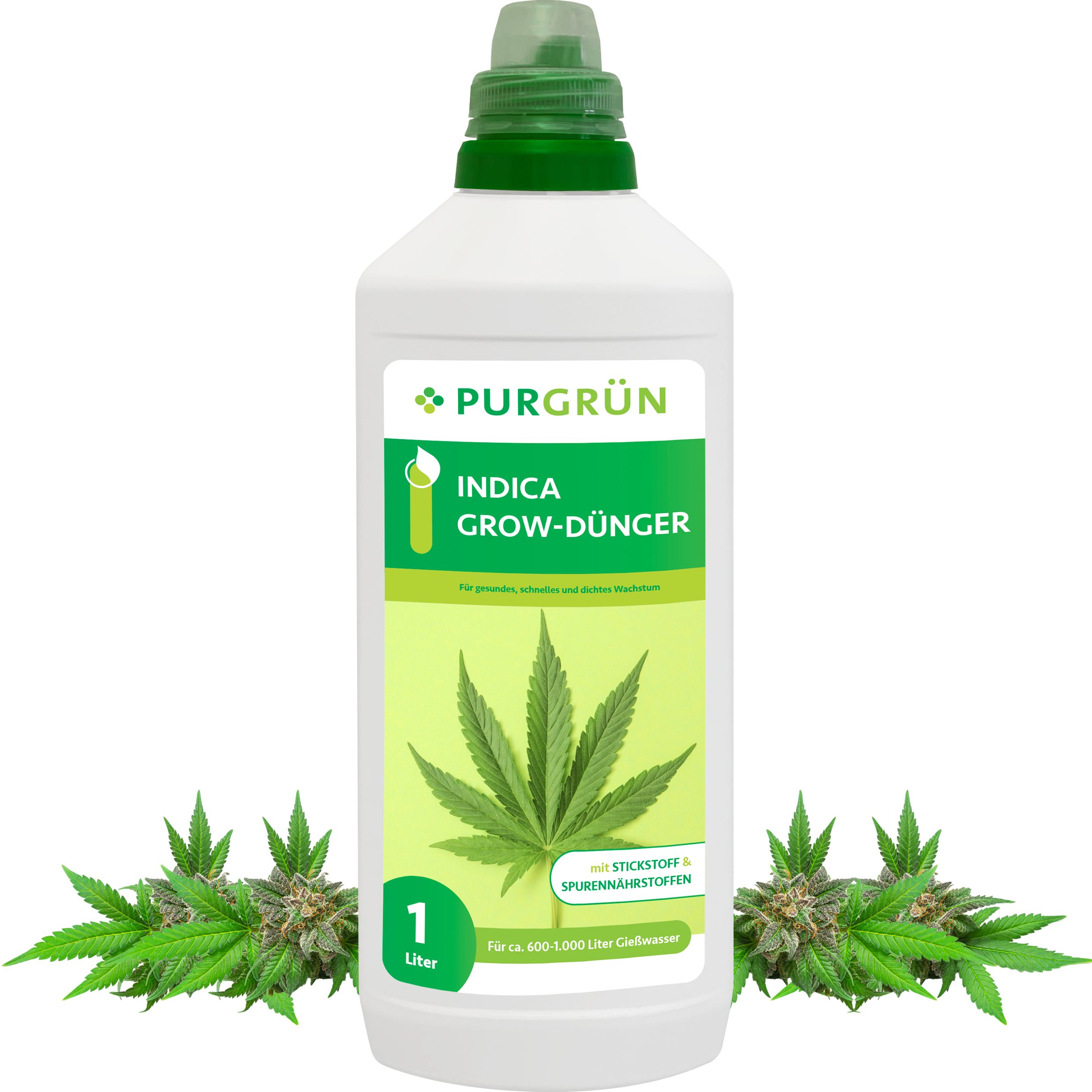 Pflanzendünger Purgrün Indica Grow Dünger, NPK 7+5+6, Guano, 1 Liter
