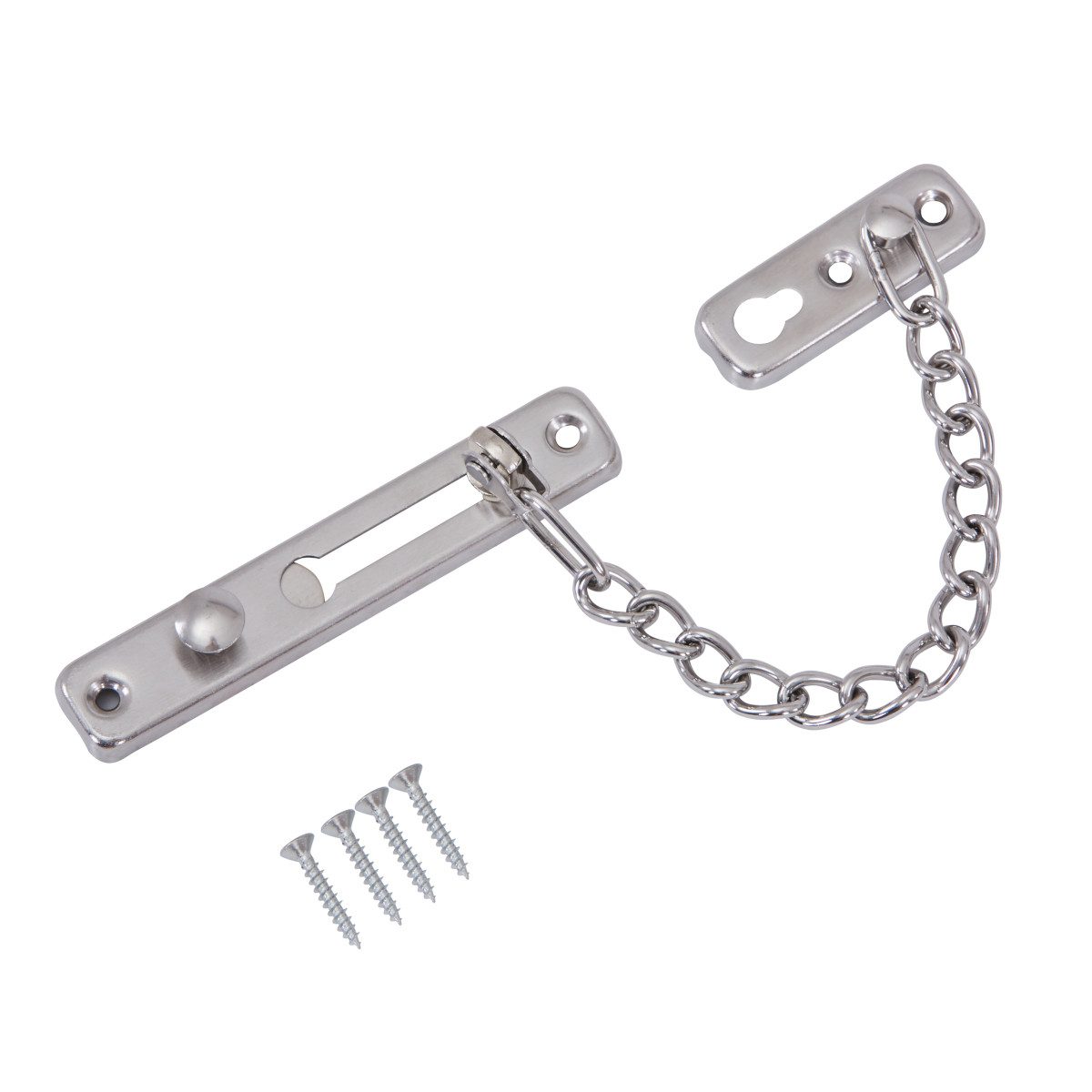 HOOZ Дверная защелка mit Kette aus Edelstahl mit Schrauben für Innentüren und Fenster, Din Rechts und Din Links, (Set, Türsicherheitskette), mit bequemen Schiebemechanismus