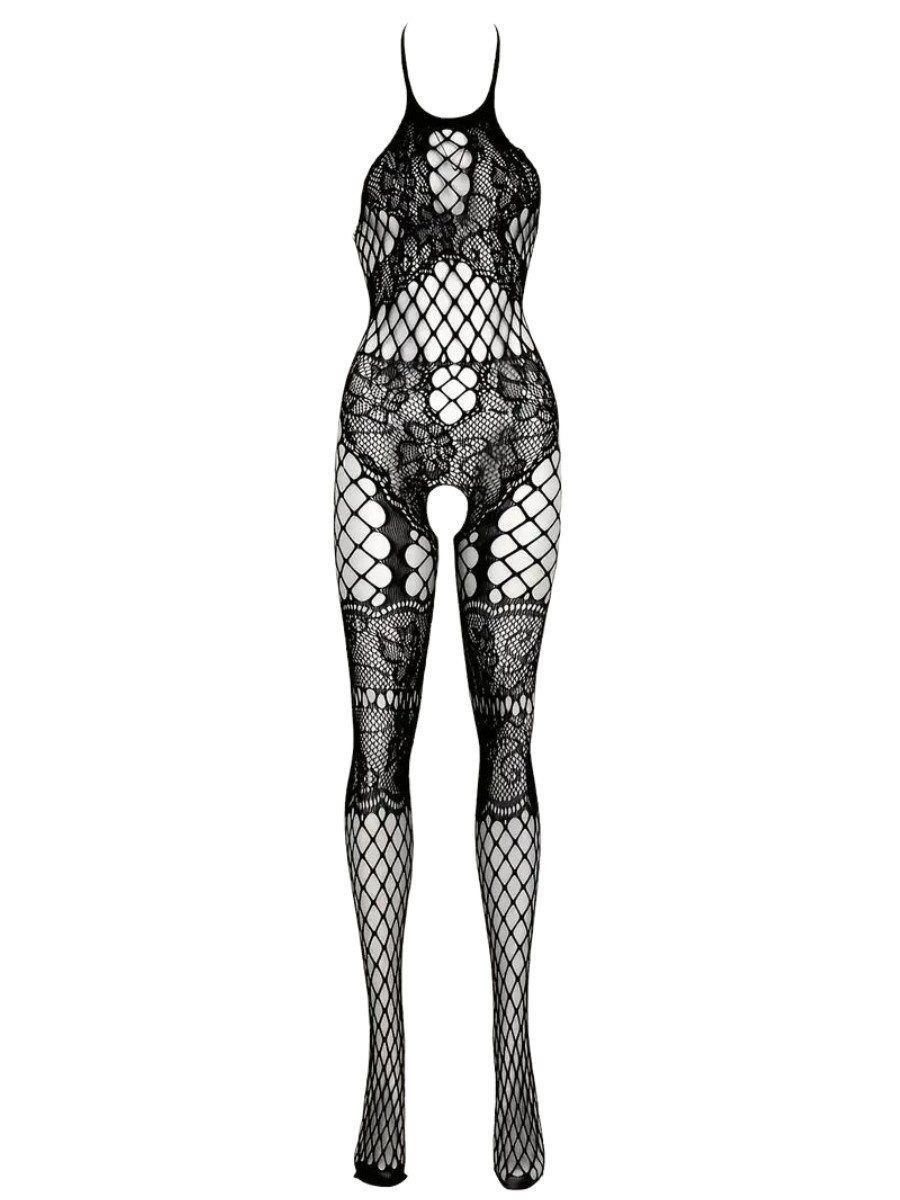 Elegant Love Bodystocking-Ouvert Floraler Spitzen-Bodystocking mit Ouvert – Damen-Dessous Reizwäsche mit modischem Akzent – Ideal für besondere Momente