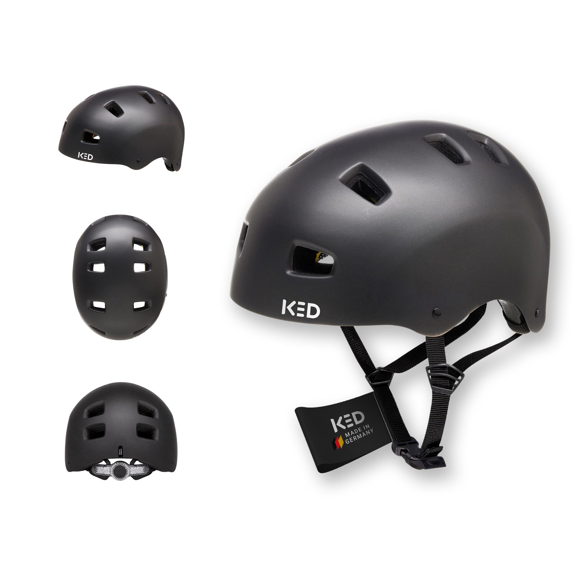 KED Fahrradhelm Citro City Fahrradhelm, MaxShell Schutz, Sicherer K-Lock Verschluss Und LED-Rücklicht