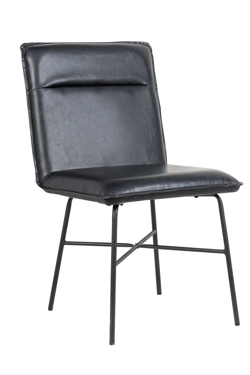 WOLFMÖBEL Küchenstuhl SEBA Stuhl Kansas PU schwarz (50x60x87 cm (L x B x H), SEBA Stuhl Kansas PU schwarz