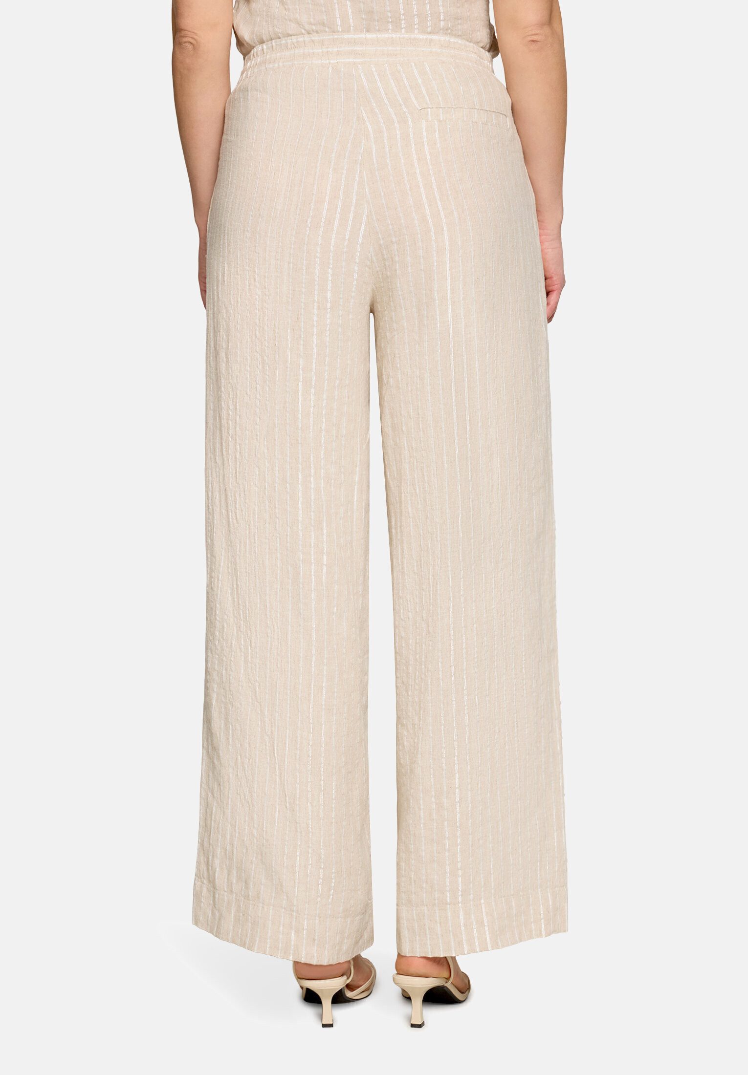 Cartoon Leinenhose Damen mit Taschen