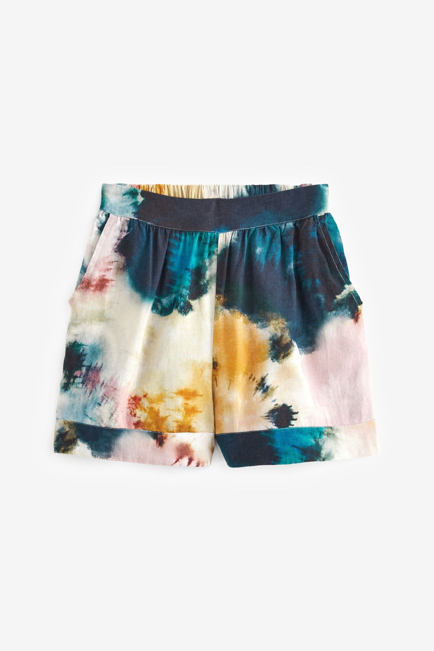 Next Strandshorts Schlupf-Shorts aus Leinenmischgewebe (1-tlg) Blue Tie Dye