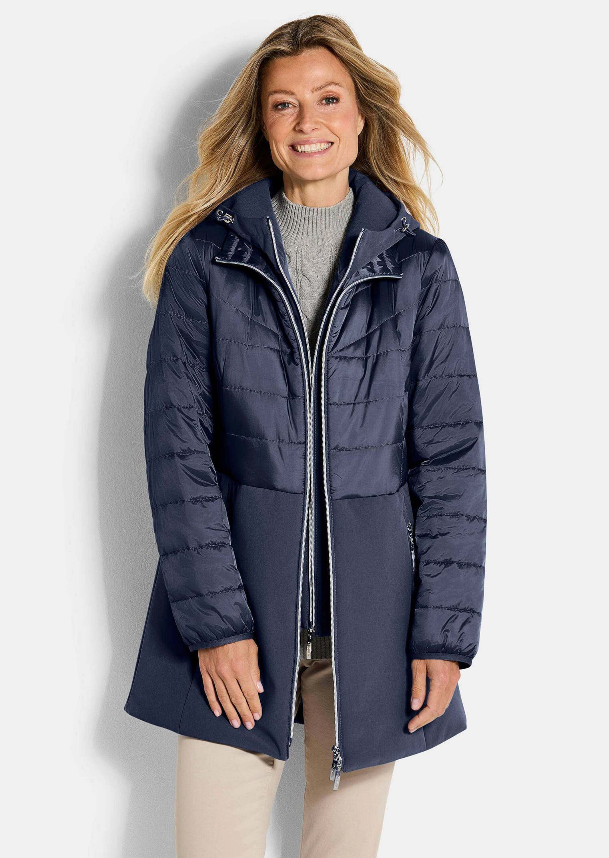 Jerseyblazer Steppmantel mit Softshell-Einsatz