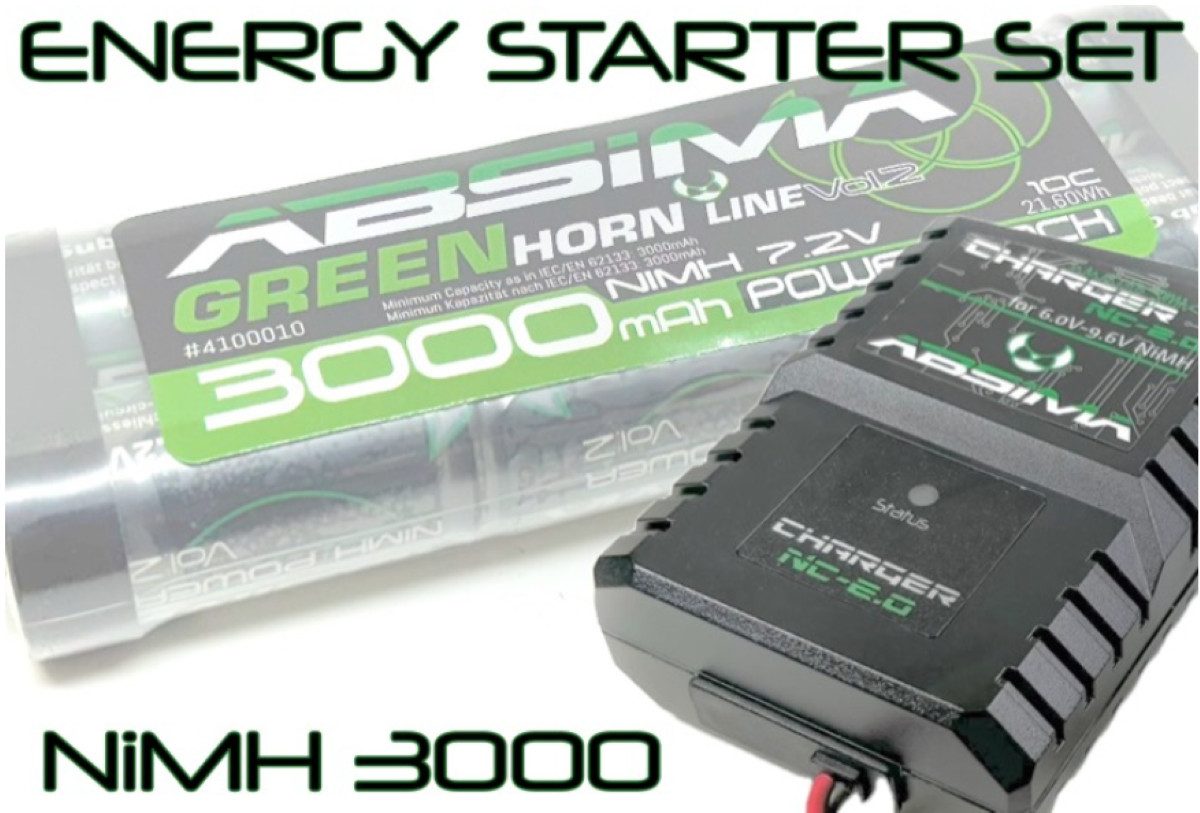 Absima Absima RC Energy Starter Set 3000 (NiMH/NC-2.0) 4200022 Akku Starter-Set
