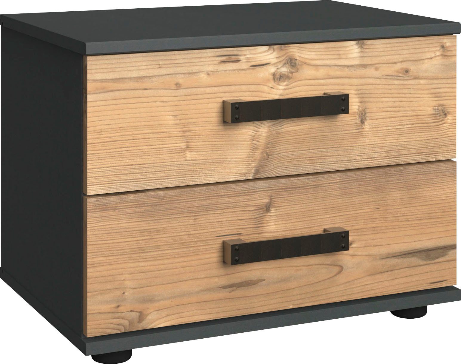 Wimex Nachttisch Stockholm, Nachtkommode 52cm breit, Made in Germany, Industrial Look, 2 Höhen zur Auswahl, einzeln oder im 2er Set