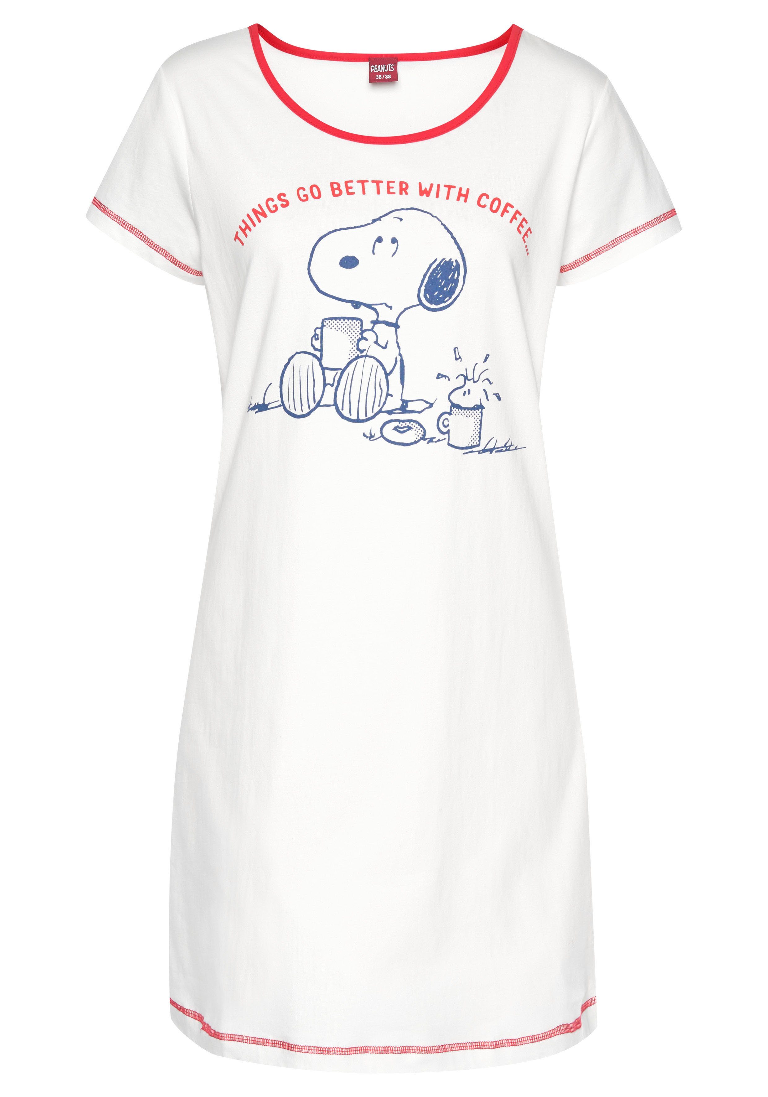PEANUTS Snoopy mit Druckmotiv Nachthemd