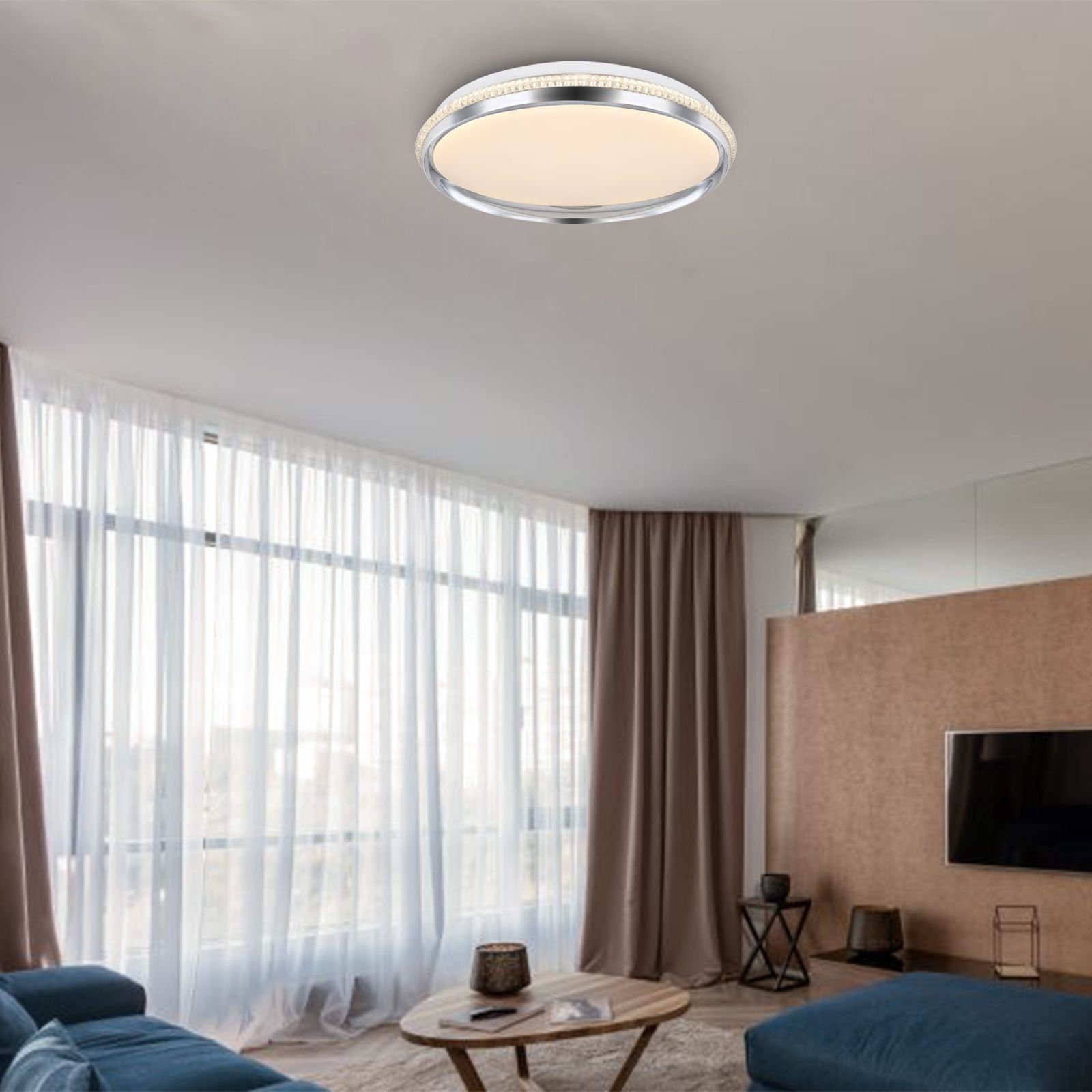Globo Deckenleuchte LED Kristalle Deckenlampe Deckenleuchte GLOBO Wohnzimmer Schlafzimmer