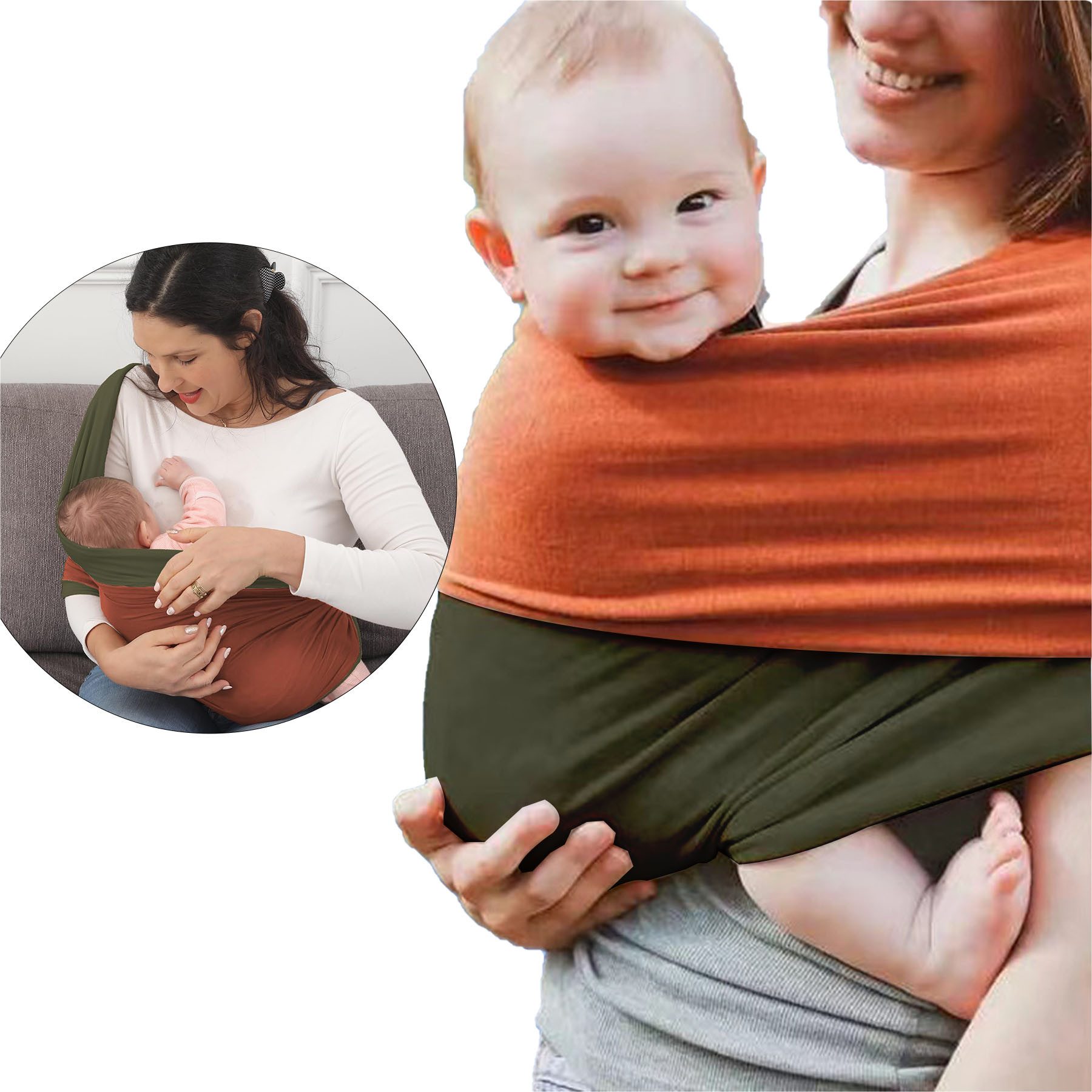 Keyura Babytrage Koala Babytrage elastisch ohne Knoten für Neugeborene & Eltern - L (Belastbar bis zu 16 kg / 50 lbs, passend ab Geburt bis etwa 3 Jahre, Entlastung für Rücken & Schultern,mehr Komfort für Mama & Pap), freihändiges Tragen beim Kochen, Einkaufen oder Spazierengehen