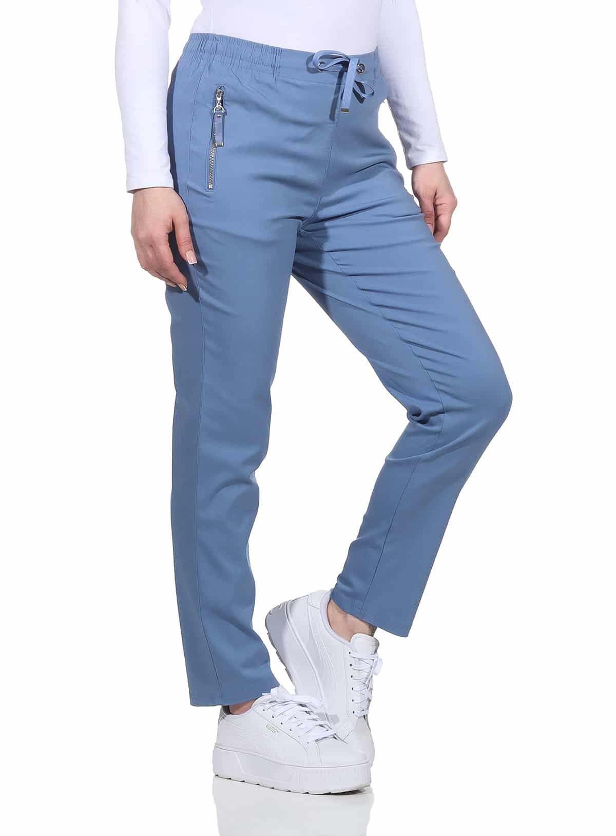 Alica Collection Chinohose Schlupfhose Damen Stretch Hose leichte Sommerhose - Kurzgröße mit Gummibund & Kordelzug, in großen Größen erhältlich