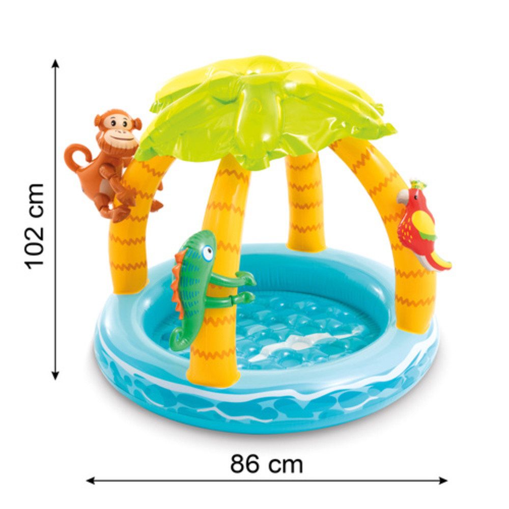 Intex Planschbecken Aufblasbares Kinderbecken Baby-Pool, (Spar-Set, 1-tlg., Tropical Island), kindgerechten Wassertiefe von 13 cm