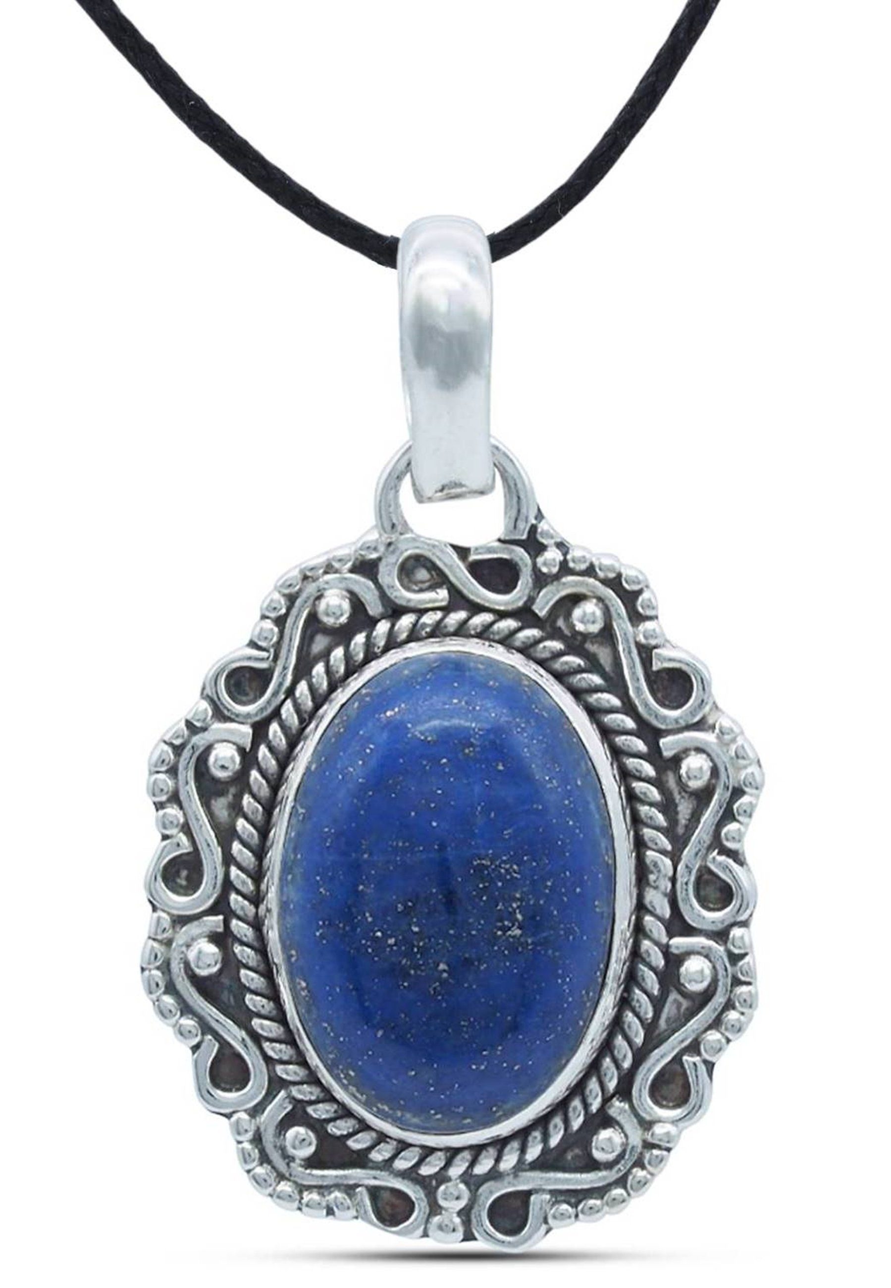mantraroma Kettenanhänger 925er Silber mit Lapis Lazuli | Kettenanhänger