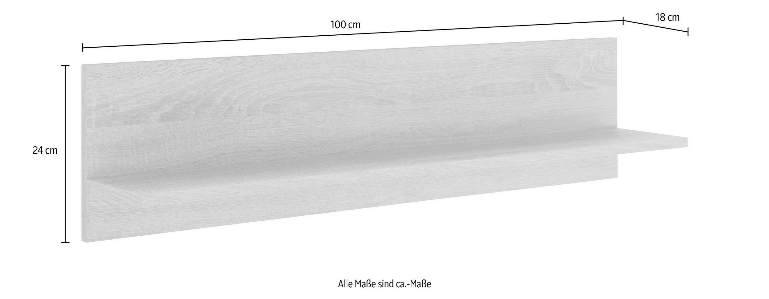 HELD MÖBEL Wandboard Samos, 100 | wotaneichefarben cm weiß/wotaneichefarben breit