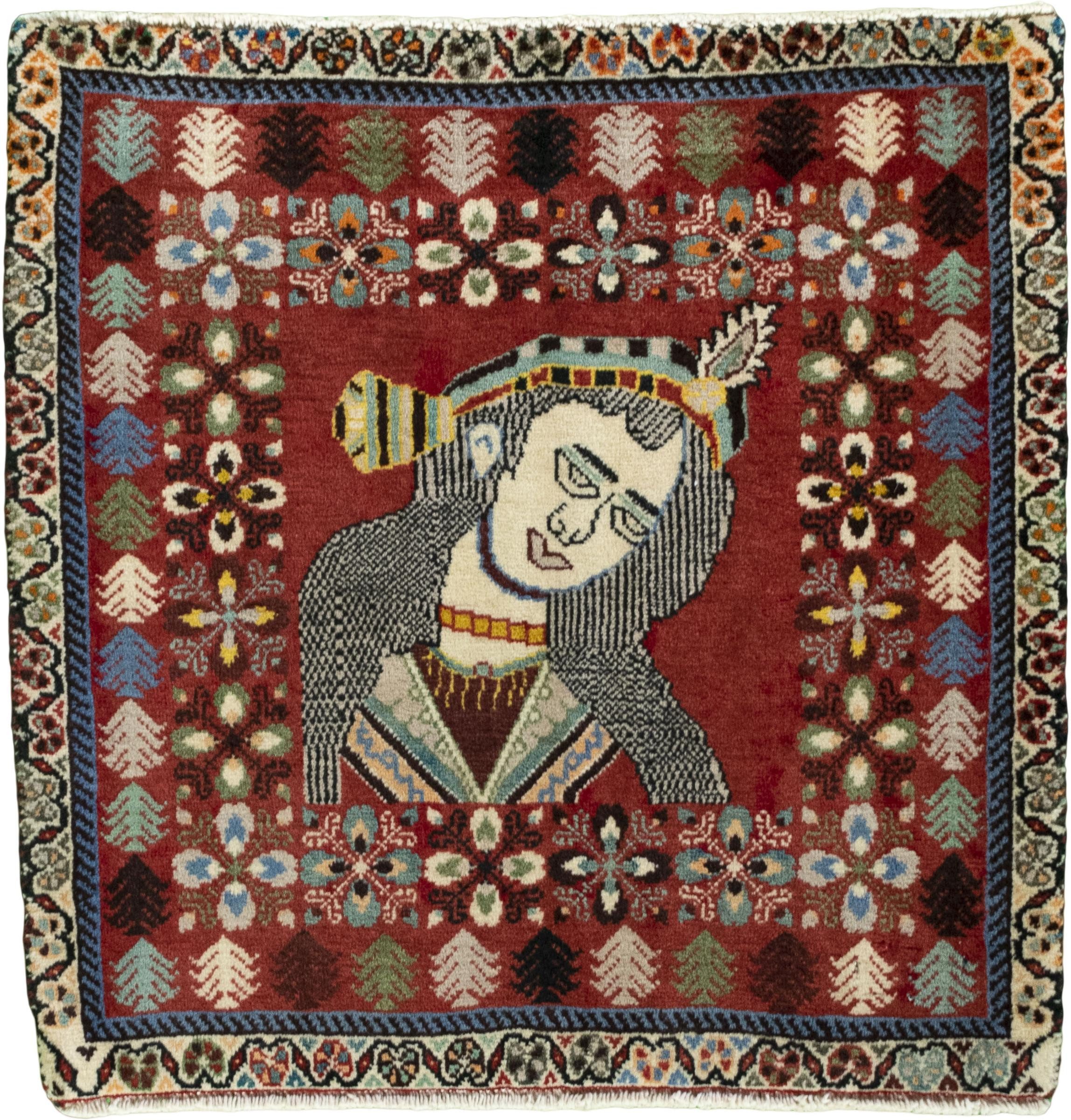 Nain Trading Orientteppich Shiraz 65x63 Handgeknüpfter Orientteppich / Perserteppich Quadratisch, quadratisch, Höhe: 10 mm