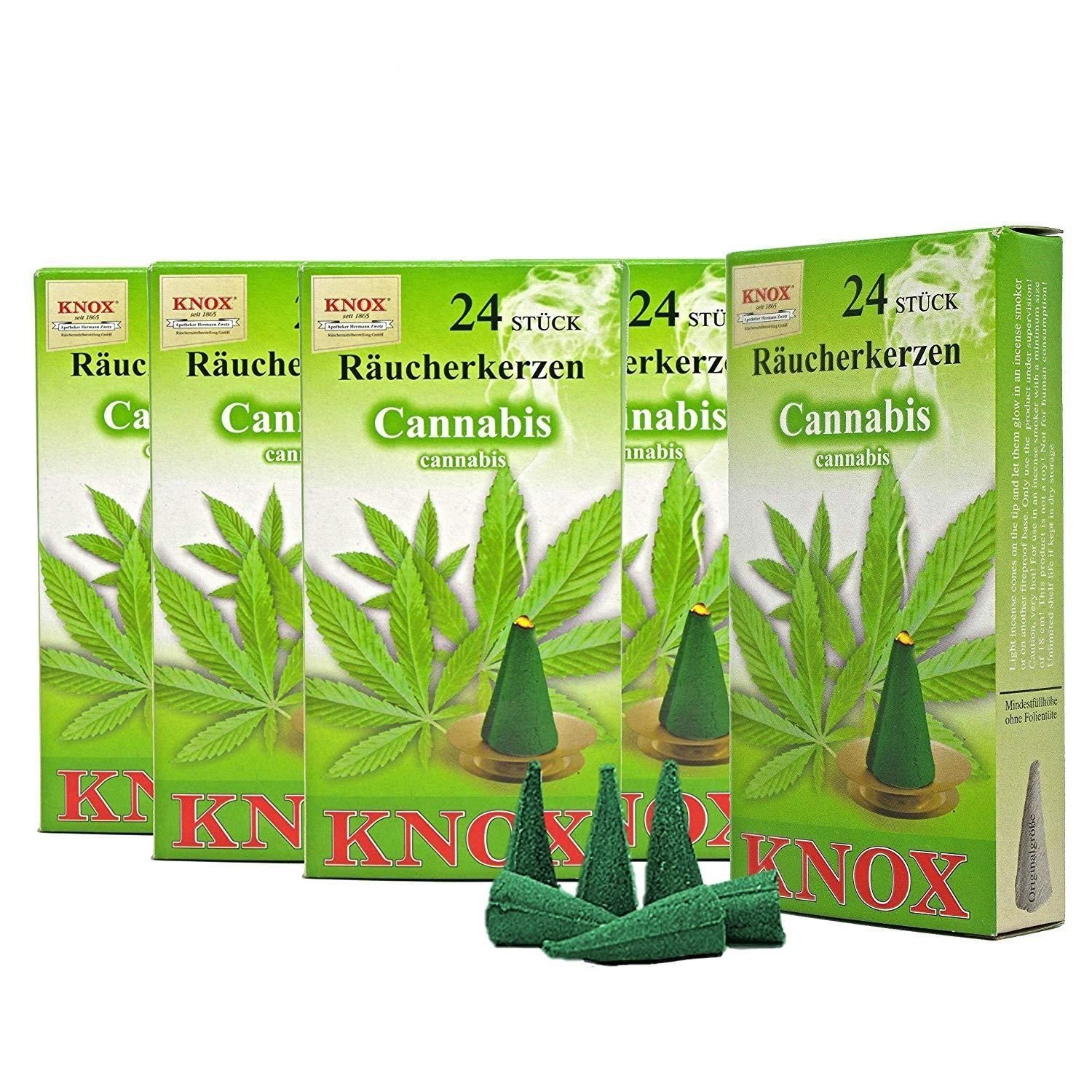 KNOX Duftkerze 5 Päckchen Räucherkerzen- Cannabis - 24er Packung günstig online kaufen
