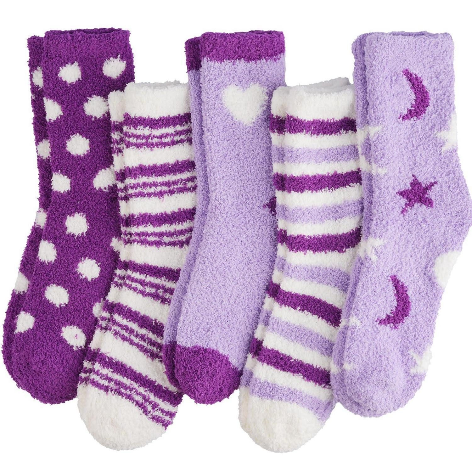 LuxusKollektion Kuschelsocken Kuschelsocken Damen 36-42 Lila Winter Flauschig