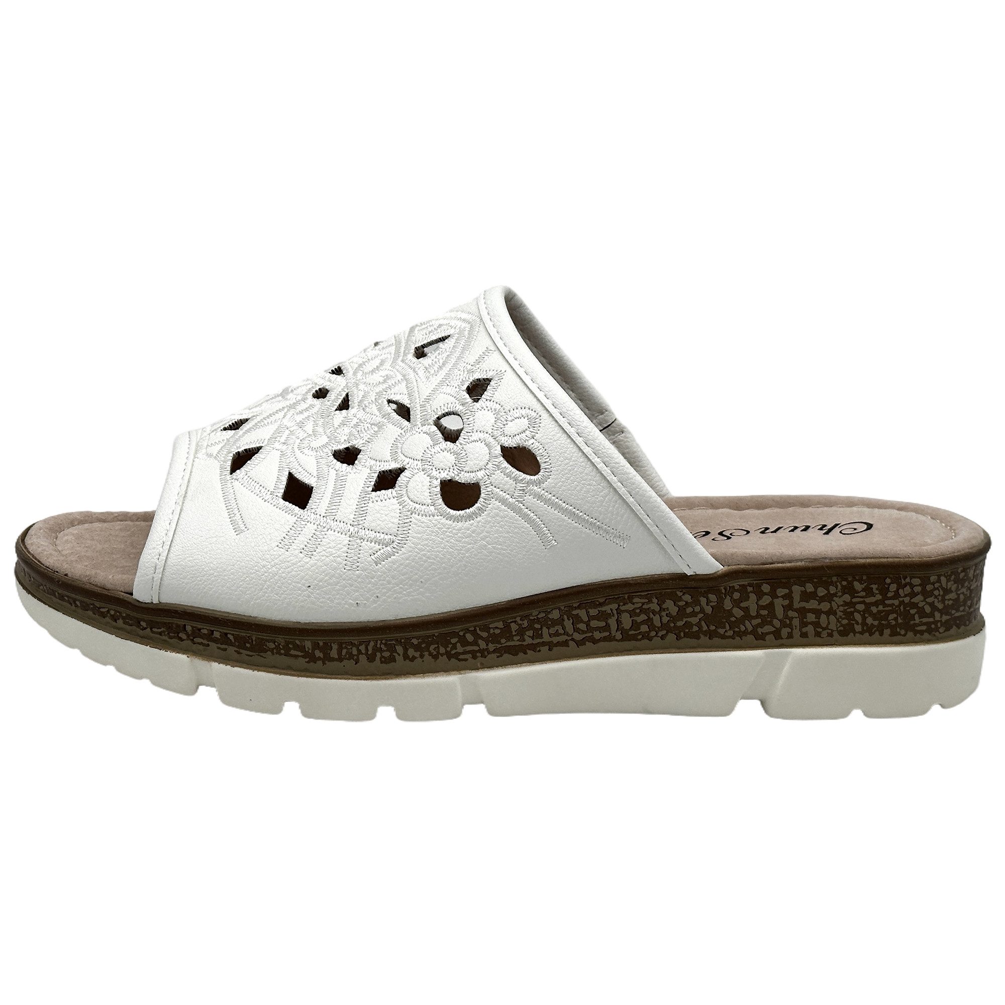 Nowaland Bequeme Damen-Pantoletten - luftdurchlässig & rutschfest Pantolette Blumenmuster, ergonomisch, Weich, rutschhemmend