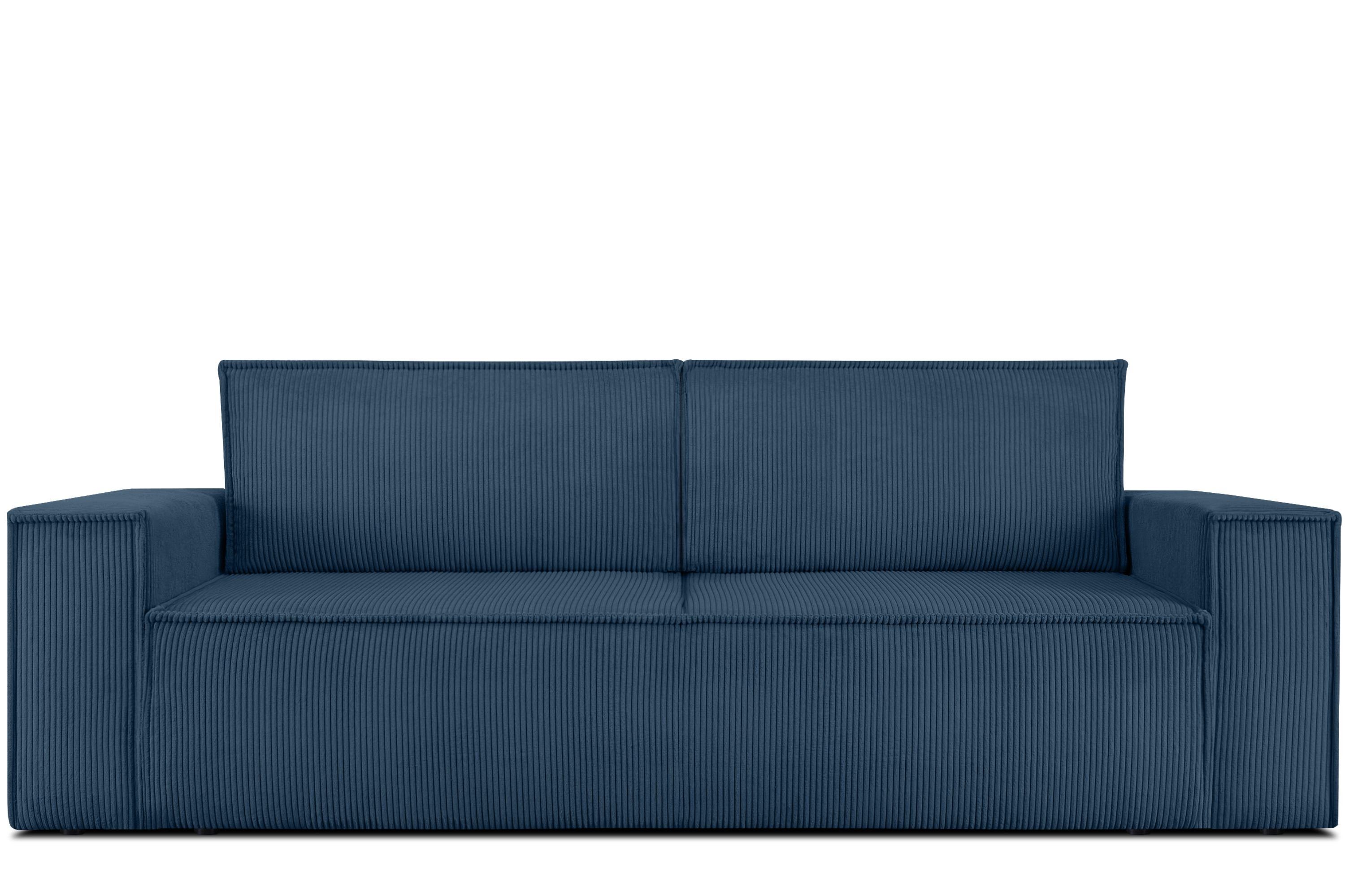 Pet 3-Sitzer in dunkelblau mit in NAPI, Konsimo hergestellt Schlaffunktion, Cord-Stoff der Friendly EU,