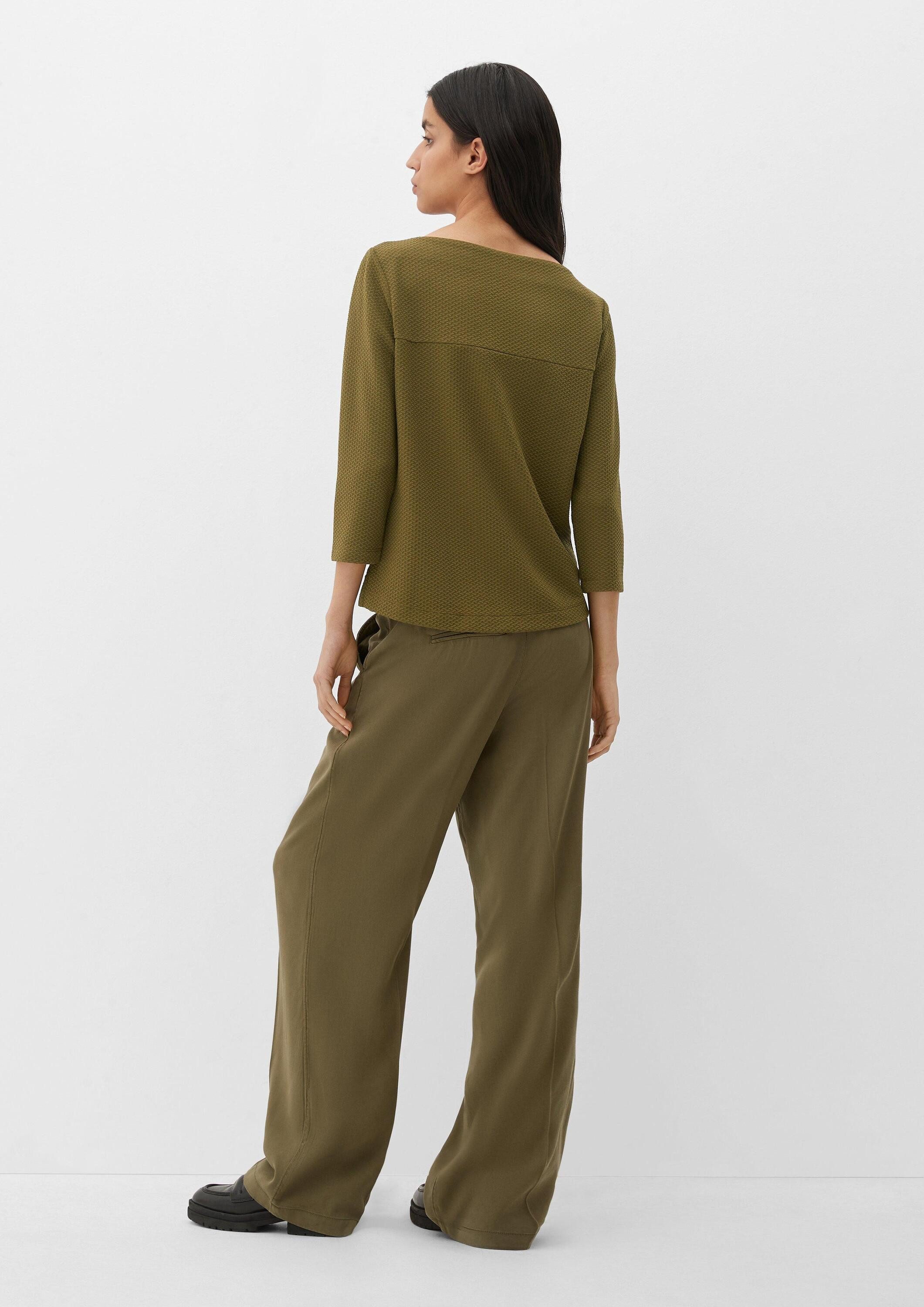 s.Oliver 3/4 Arm-Pullover Sweatshirt Longsleeve mit U-Boot-Ausschnitt