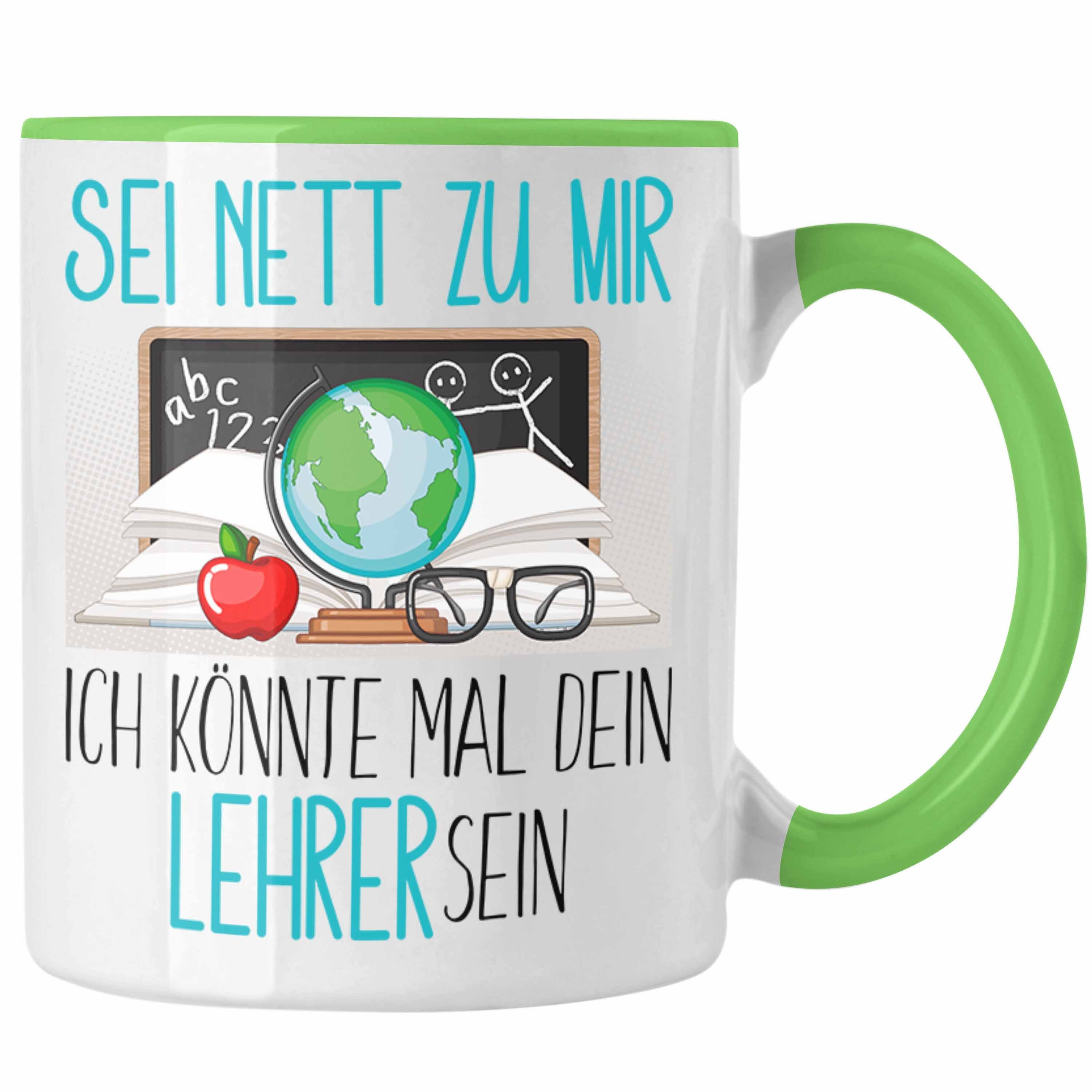Trendation Tasse Lehrer Studium Ausbildung Tasse Geschenk Lehramt Geschenkidee Sei Nett Grün