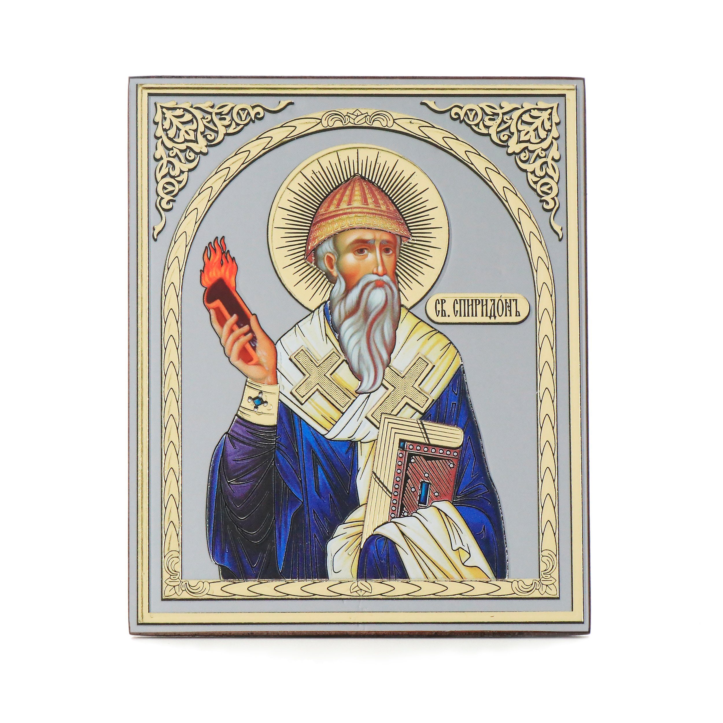 NKlaus Bild Heiliger Spiridon Holz Ikone 10x12cm christlich orthodox 11353, günstig online kaufen