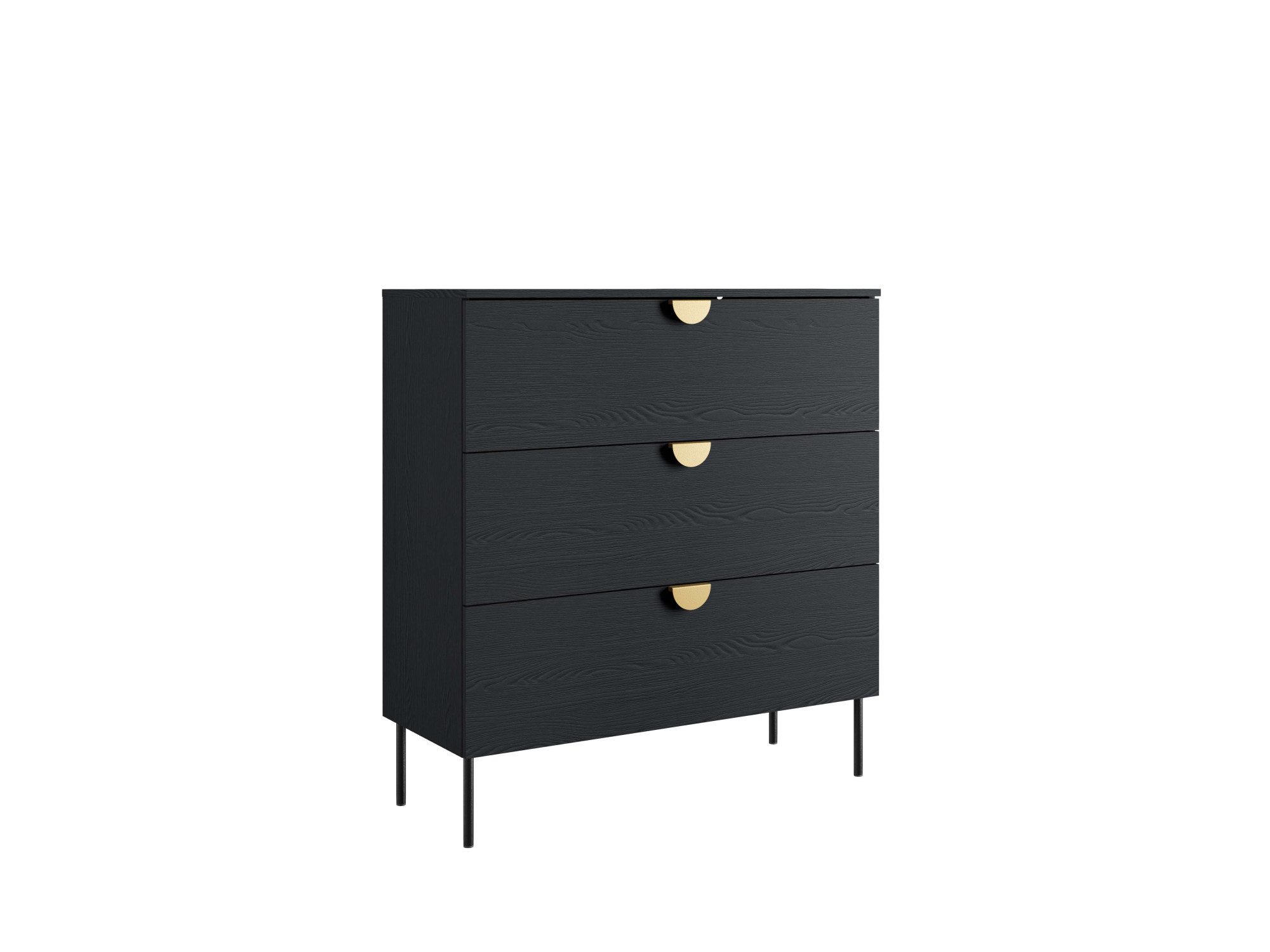 Home affaire Kommode BELLOT Sideboard mit 3 Schubladen, Maße B/T/H: 100/40/107 cm, auf Metallfüßen, mit goldenen Metallgriffe