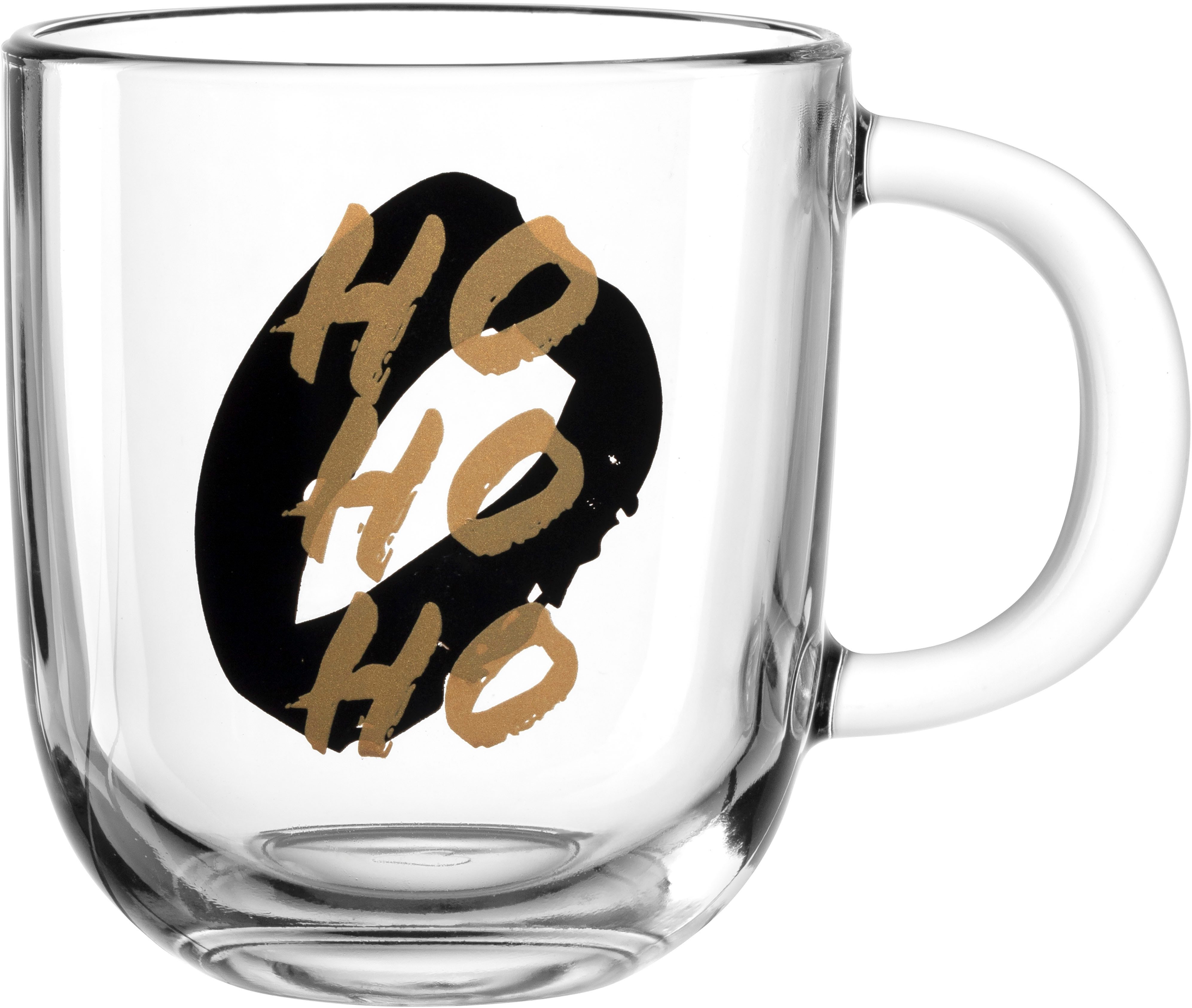 LEONARDO Tasse SILENZIO mit Spruch, Glas, -HOHOHO-, 400ml