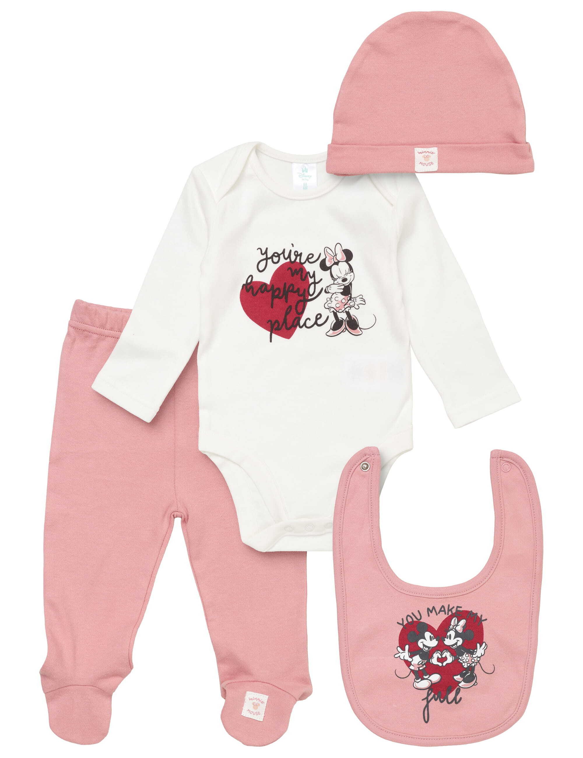 Disney Langarmbody Set Mickey & Minnie Herz (4-tlg)