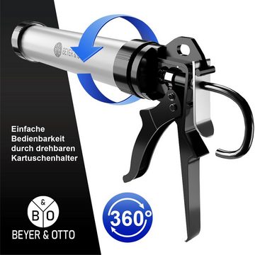 Beyer&Otto Kartuschenpistole Aluminium Kartuschenpresse, inkl. Schlauchspitze für Beutel, 400 ml